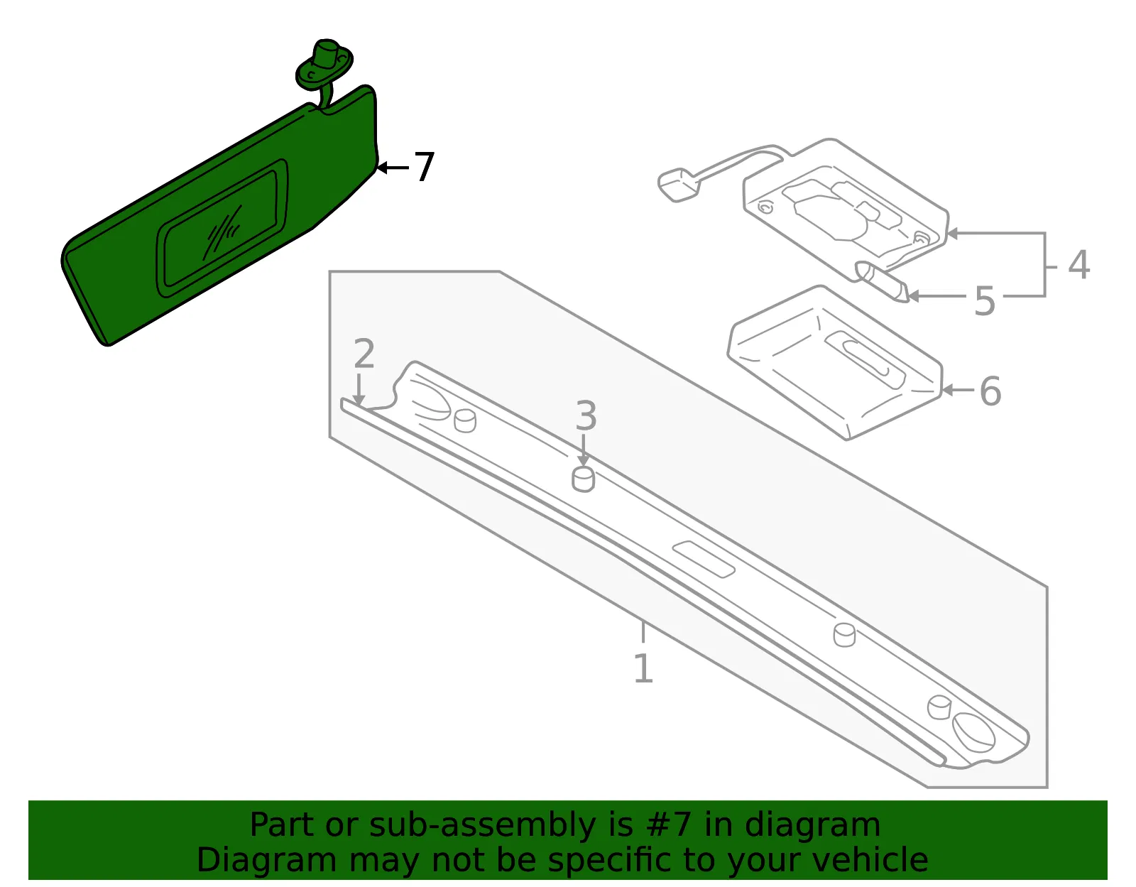 Sun-Visor - Driver's Side (LH) - Mazda (NC10-69-320B-02) - view 3