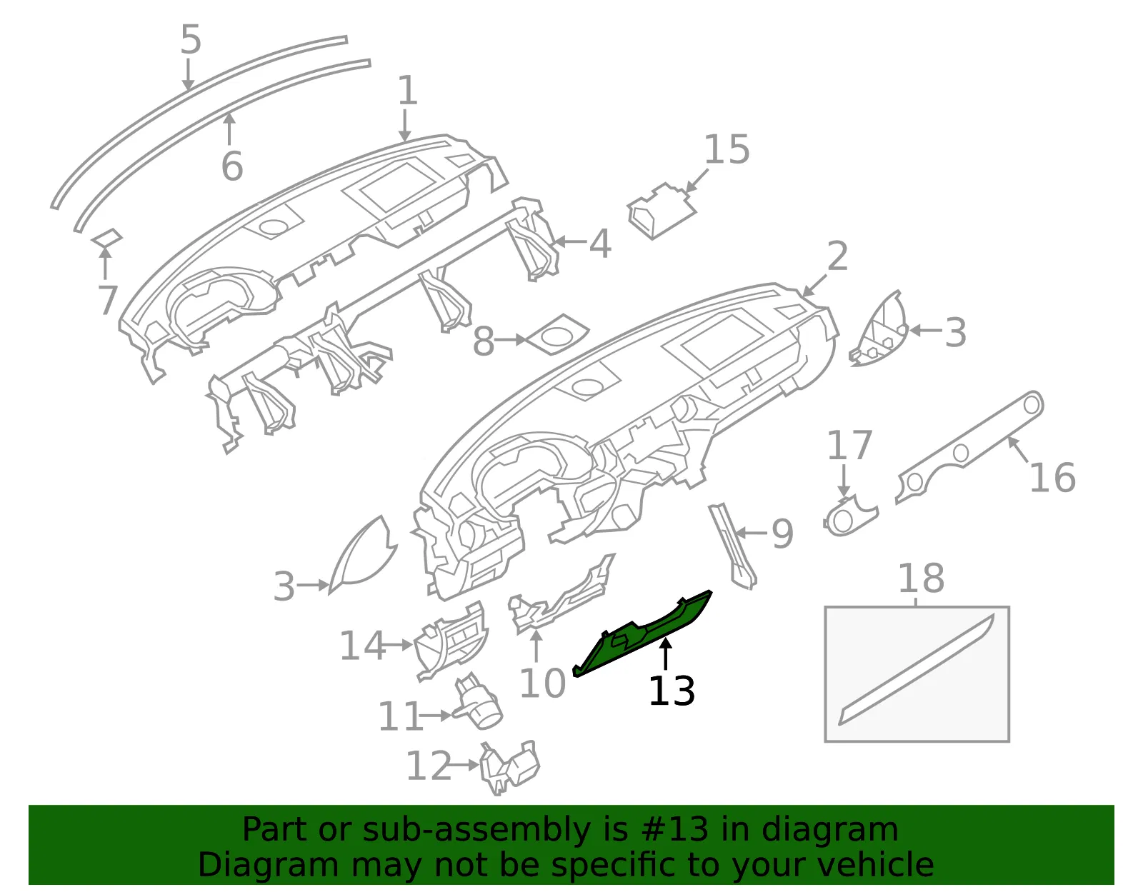 Instrument Panel Cover - Mazda (NE51-64-280D-02) - view 3