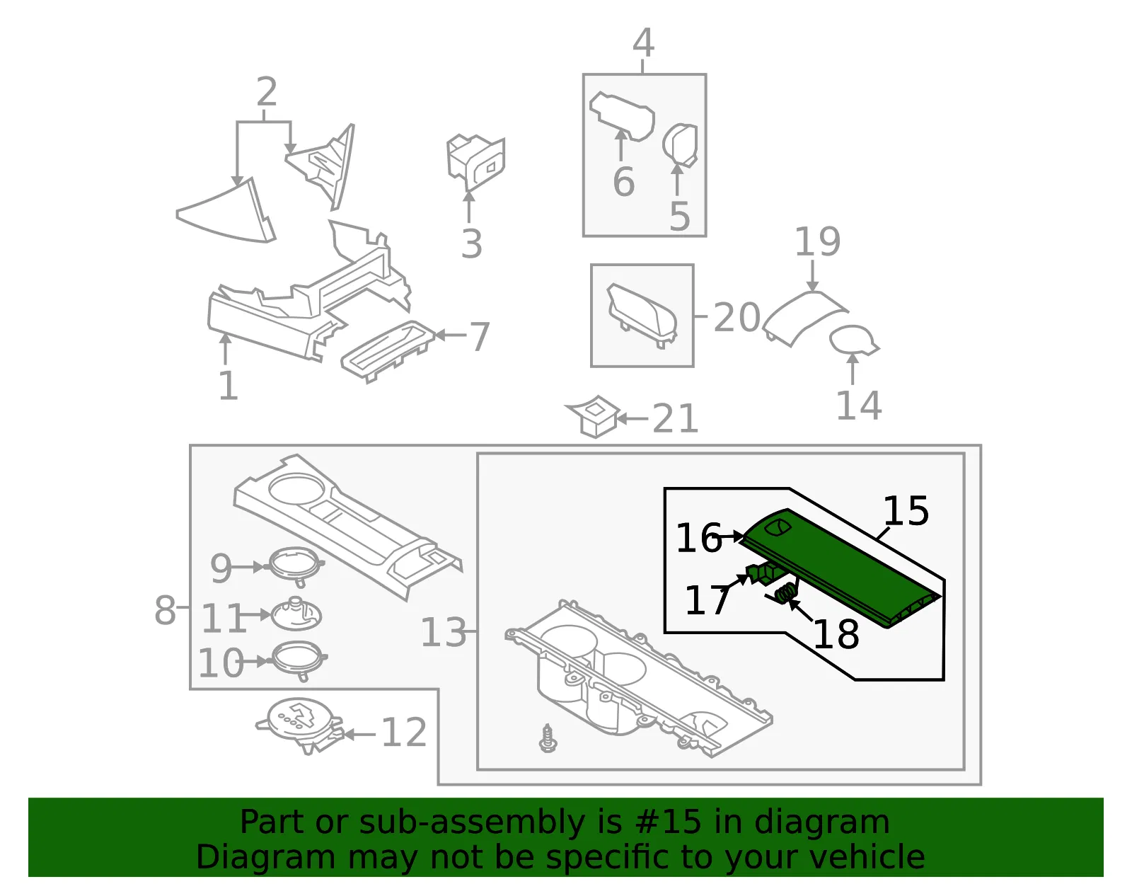 Console Lid - Mazda (NE51-64-390-02) - view 3