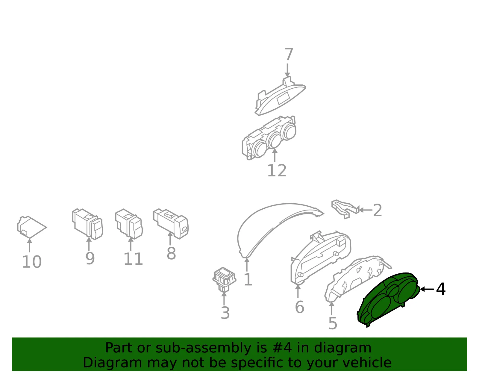 Instrument Panel Lens - Mazda (NE55-55-446) - view 3