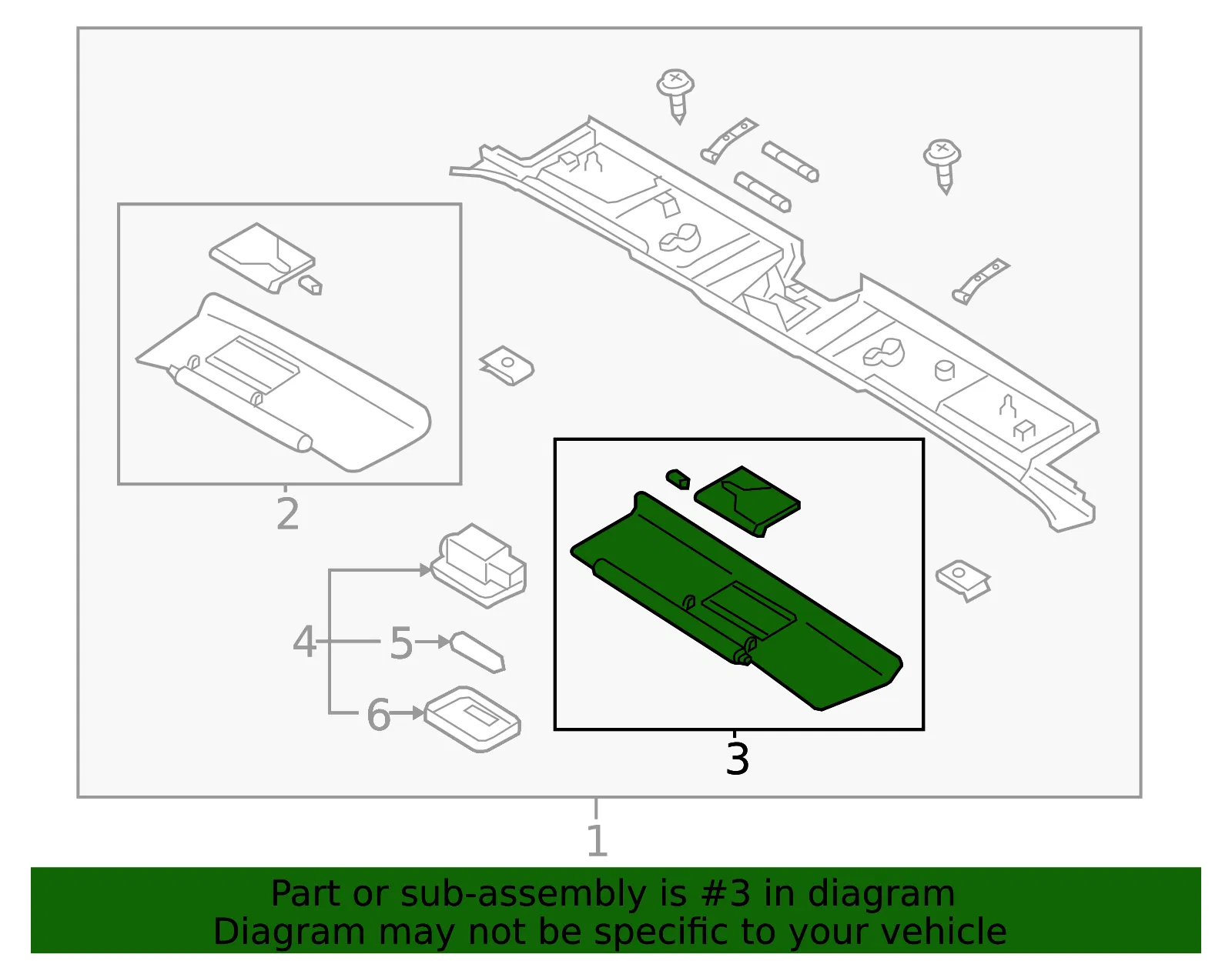 Sun-Visor - Driver's Side (LH) - Mazda (NH18-69-320A-02) - view 2