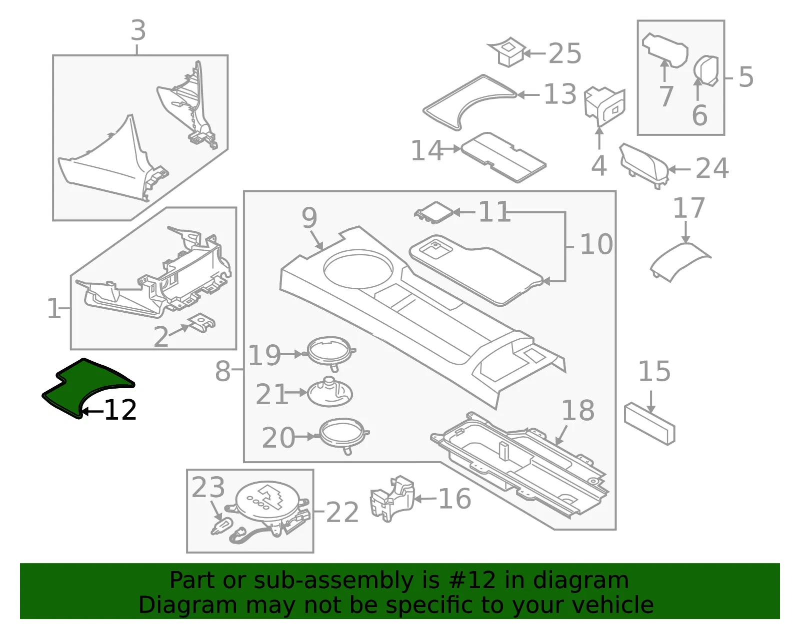 Console Panel - Mazda (NH52-55-242A) - view 3