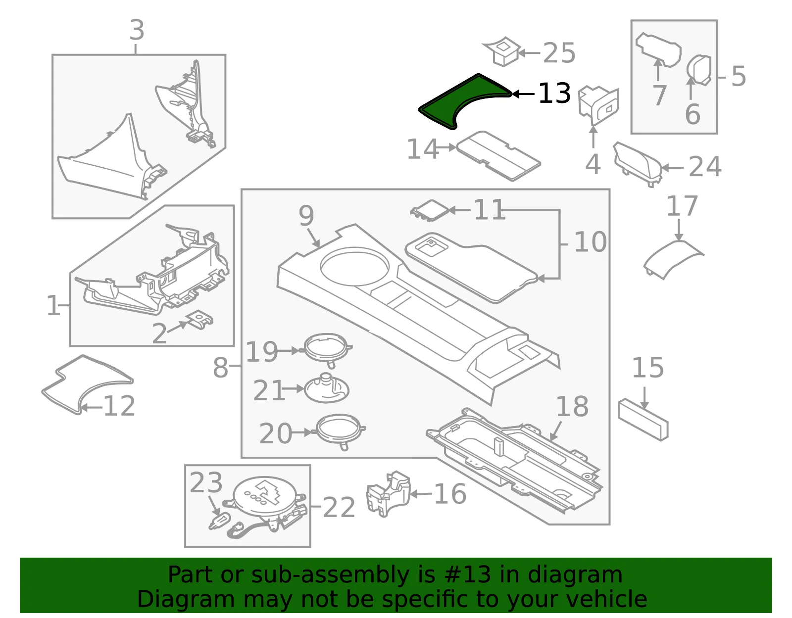 Console Panel - Mazda (NH53-55-242A) - view 3