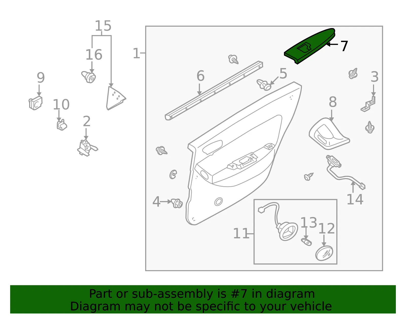 Armrest - Driver's Side (LH) - Mazda (T001-69-396A-05) - view 2