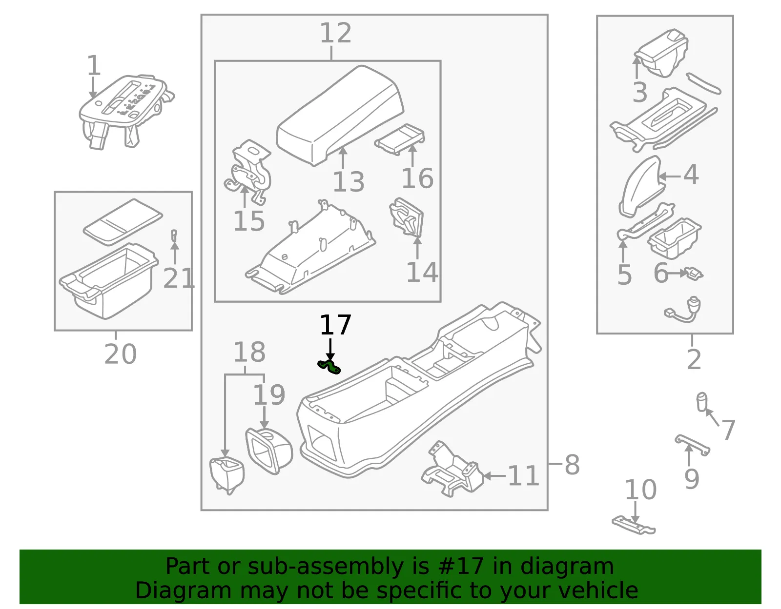 STOPPER CONSOLE LID - Mazda (TA0164452A) - view 2