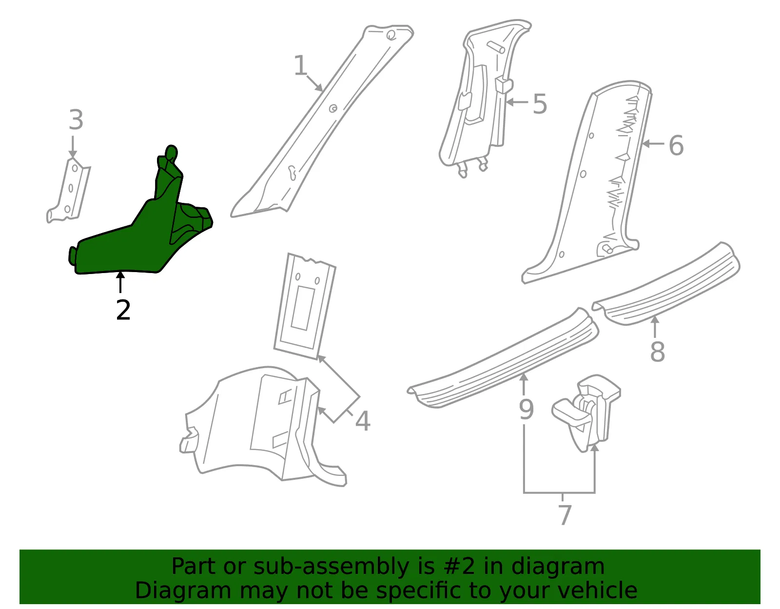 Trim L Front  Sde - MAZDA (TA0168390B80) - view 2