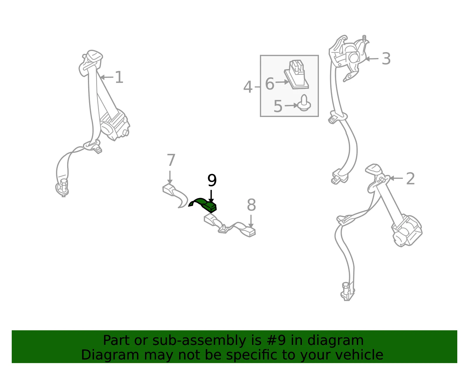 Seat Belt Receptacle - Mazda (TD11-57-750C-00) - view 4
