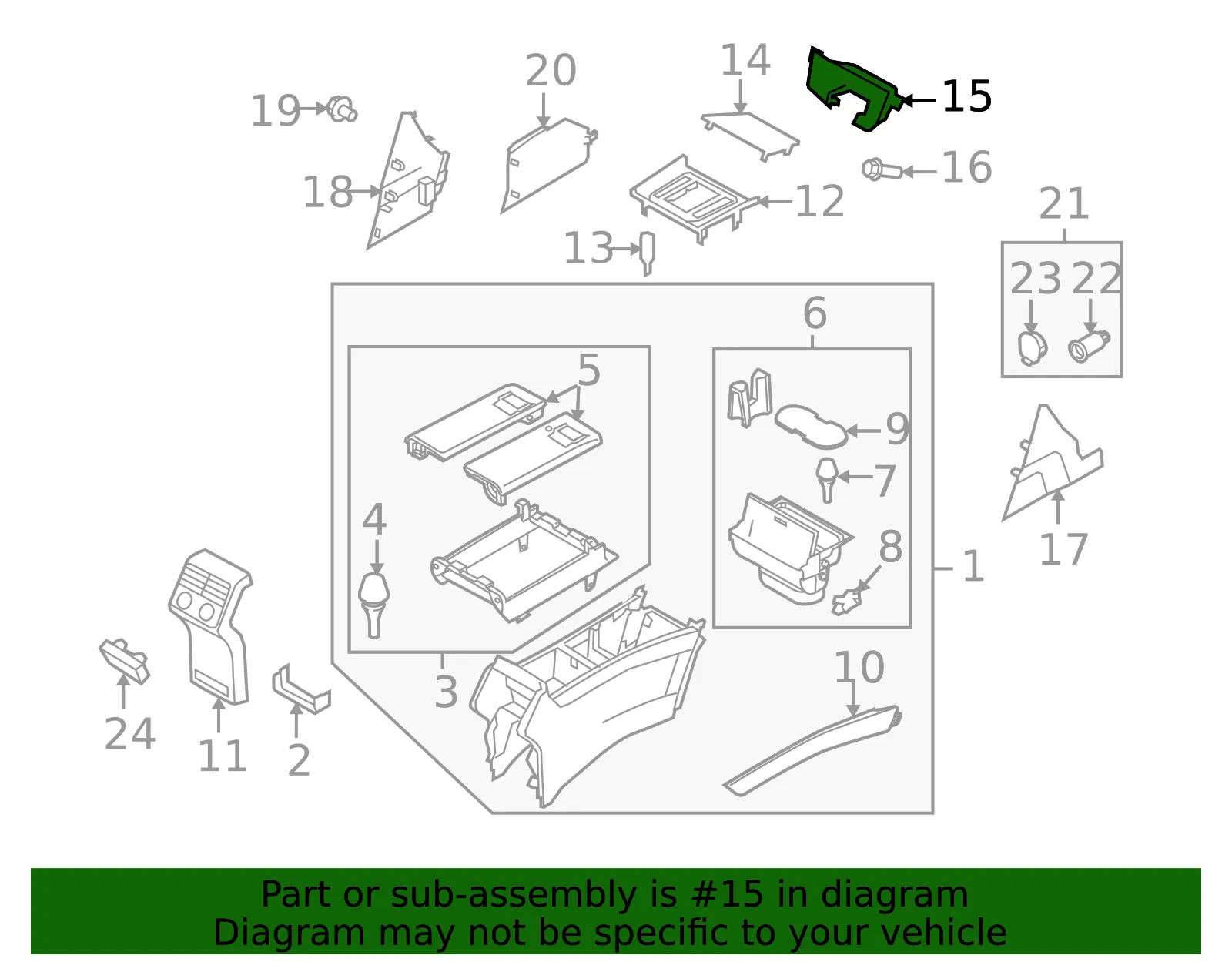 Console Compartment - Mazda (TD11-64-360E) - view 3