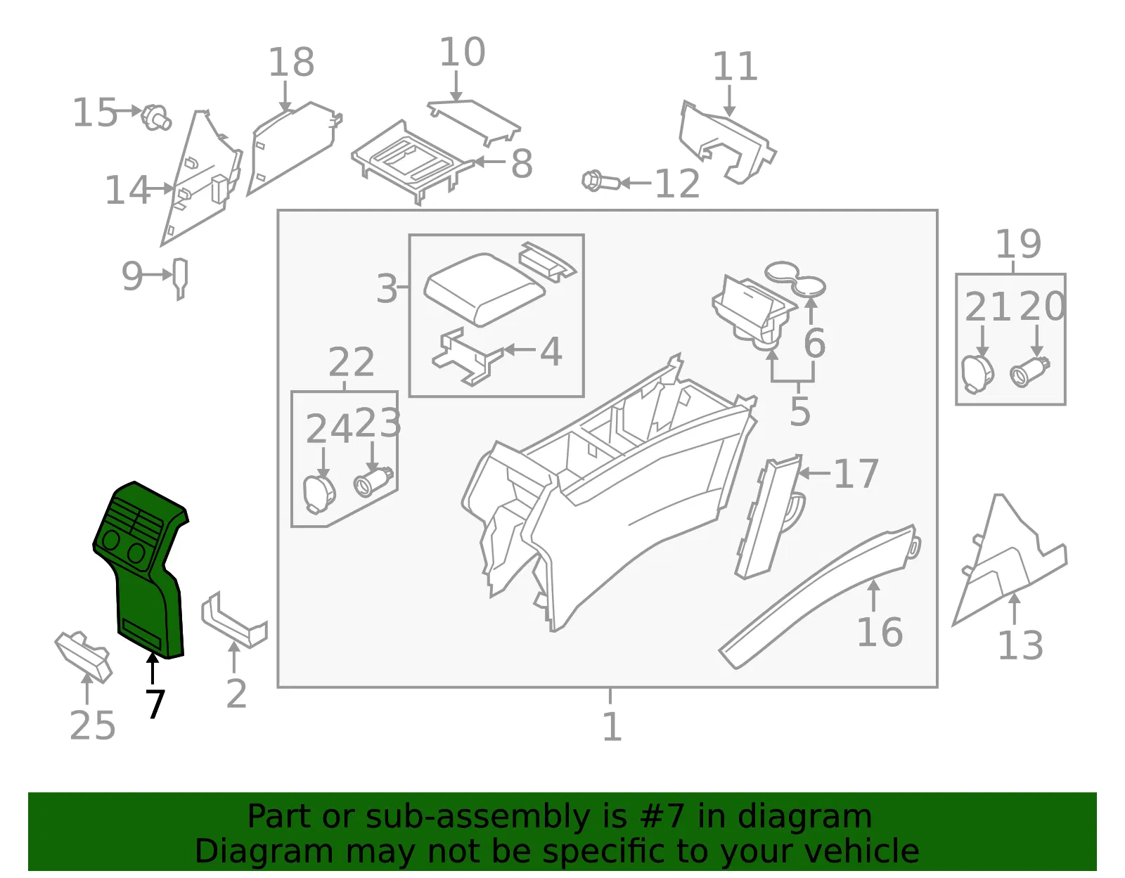 Console Panel - Mazda (TD11-64-470D-02) - view 3