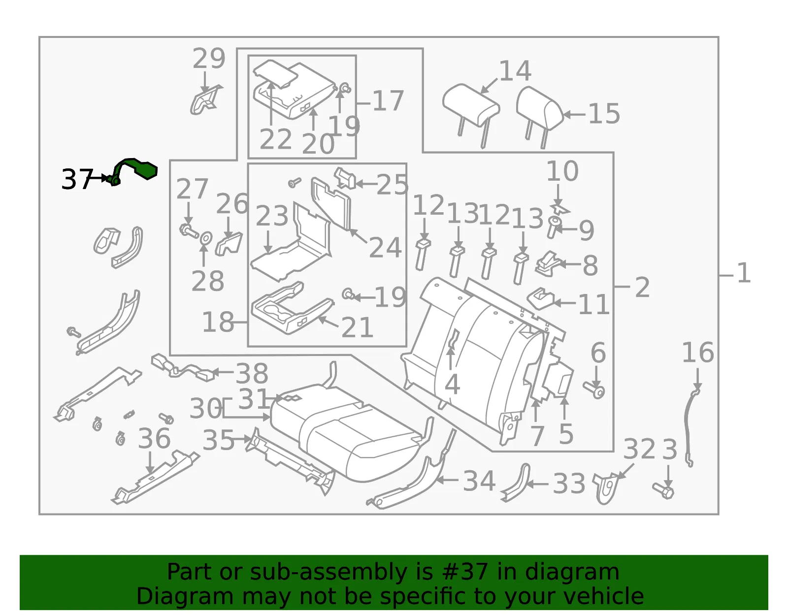 Seat Belt Receptacle - Mazda (TDY1-57-750A-00) - view 3