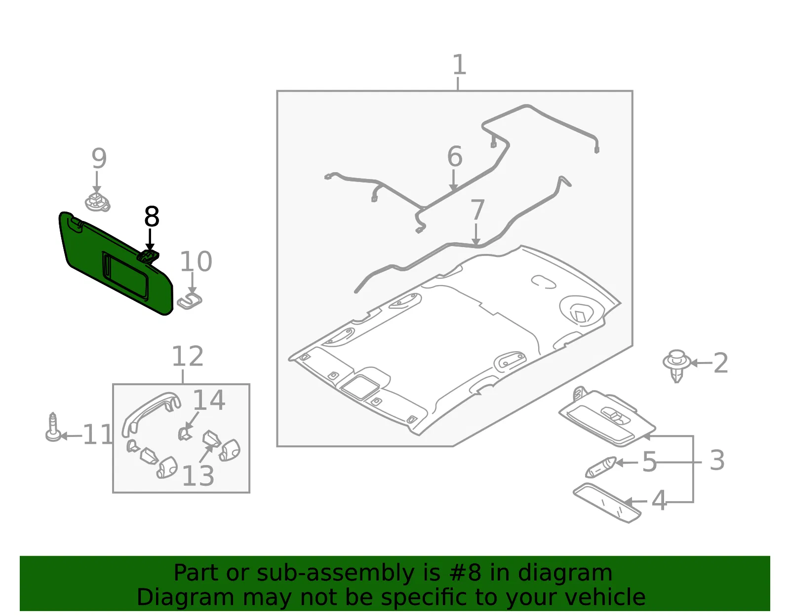 Sun-Visor - Driver's Side (LH) - Mazda (TDY3-69-320) - view 3