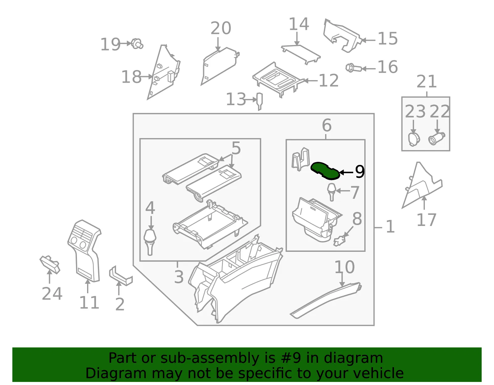 Cup Holder Insert - Mazda (TE69-64-449) - view 3
