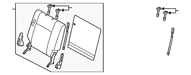 Seat Back Assembly - Passenger Side (RH) - Mazda (TH21-88-380-34)