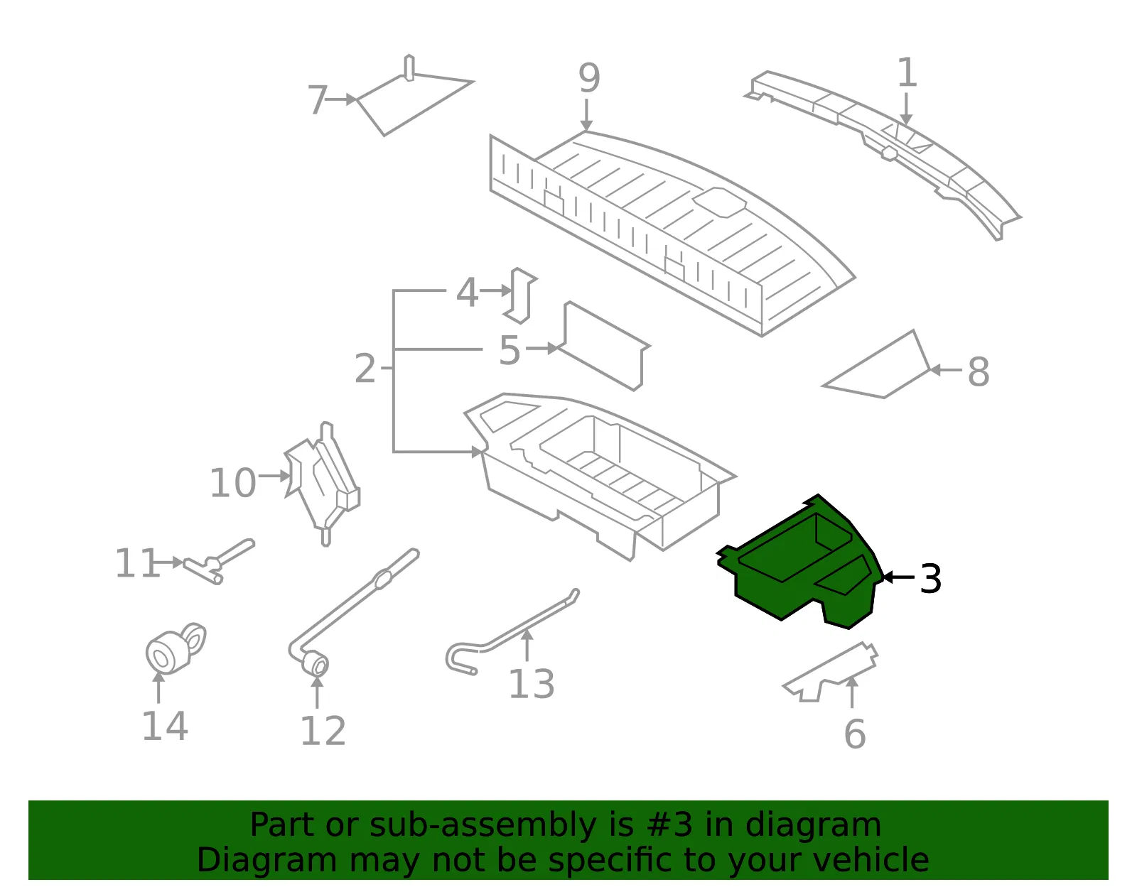 Storage Compartment - Driver's Side (LH) - Mazda (TK21-68-7DY) - view 2