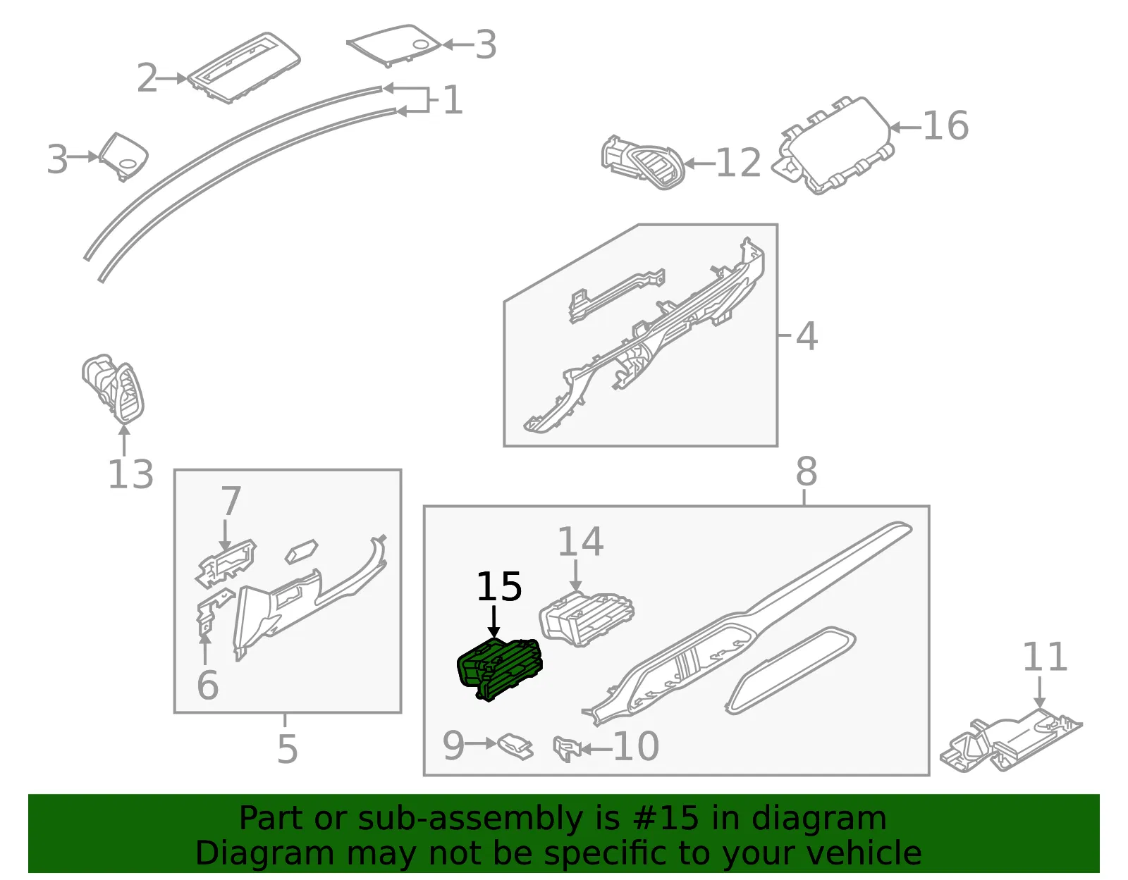 Air Outlet Vent - Driver's Side (LH) - Mazda (TK49-64-91X-02) - view 2