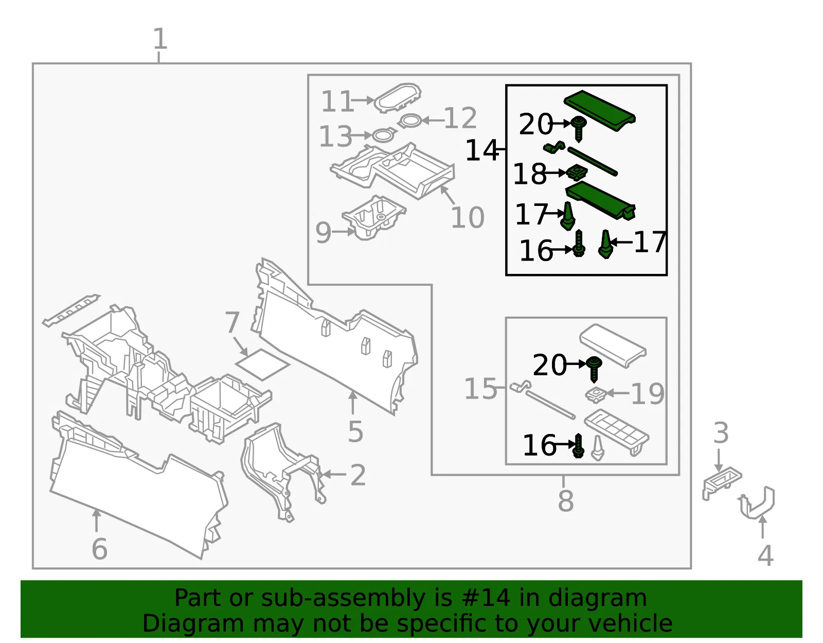 Lid Console - Mazda (TK52-64-450C-05) - view 2