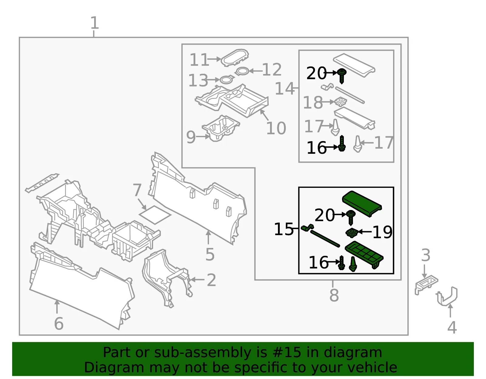 Lid Console - Mazda (TK53-64-450C-05) - view 2