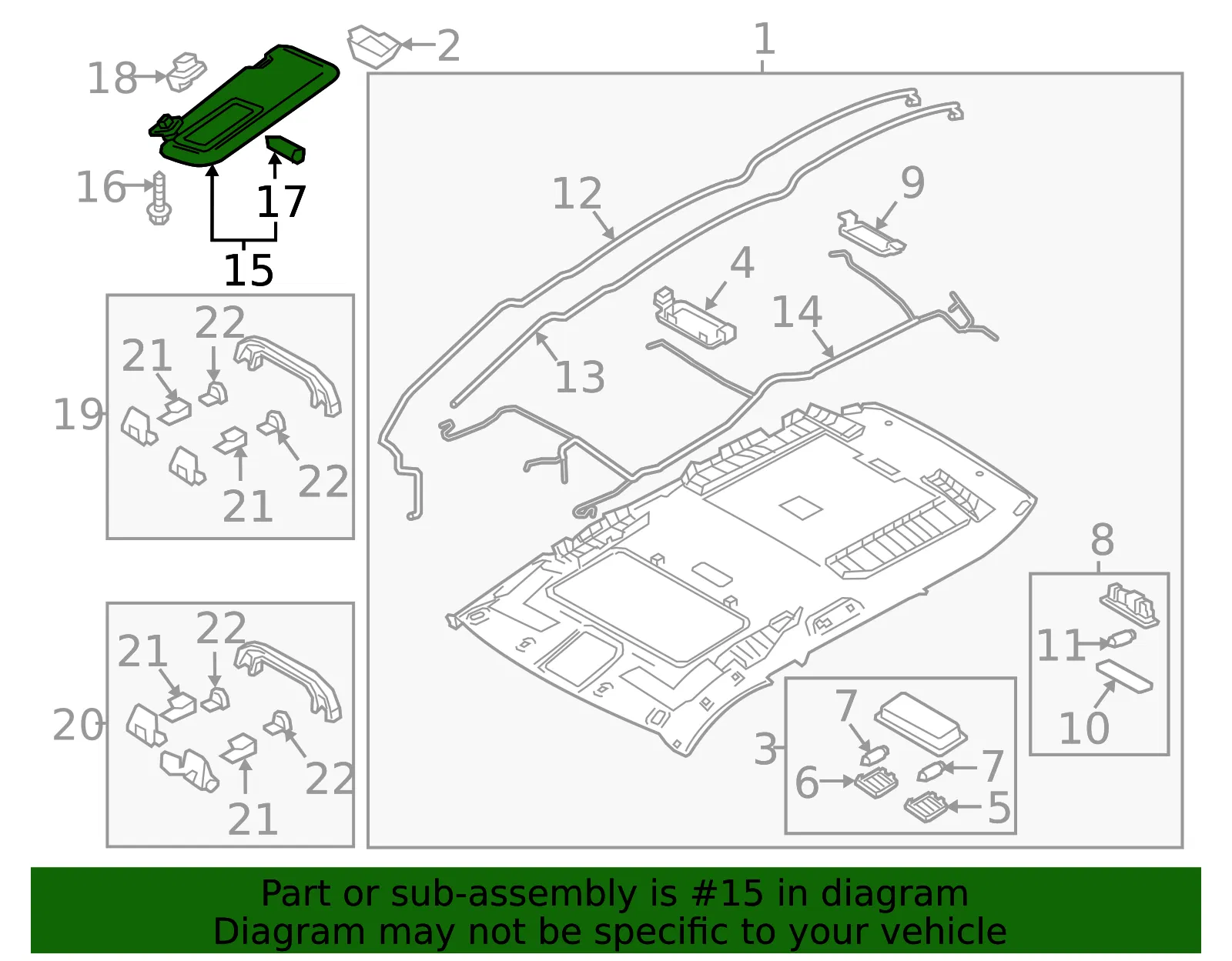 Sun-Visor - Passenger Side (RH) - Mazda (TK54-69-270-06) - view 2