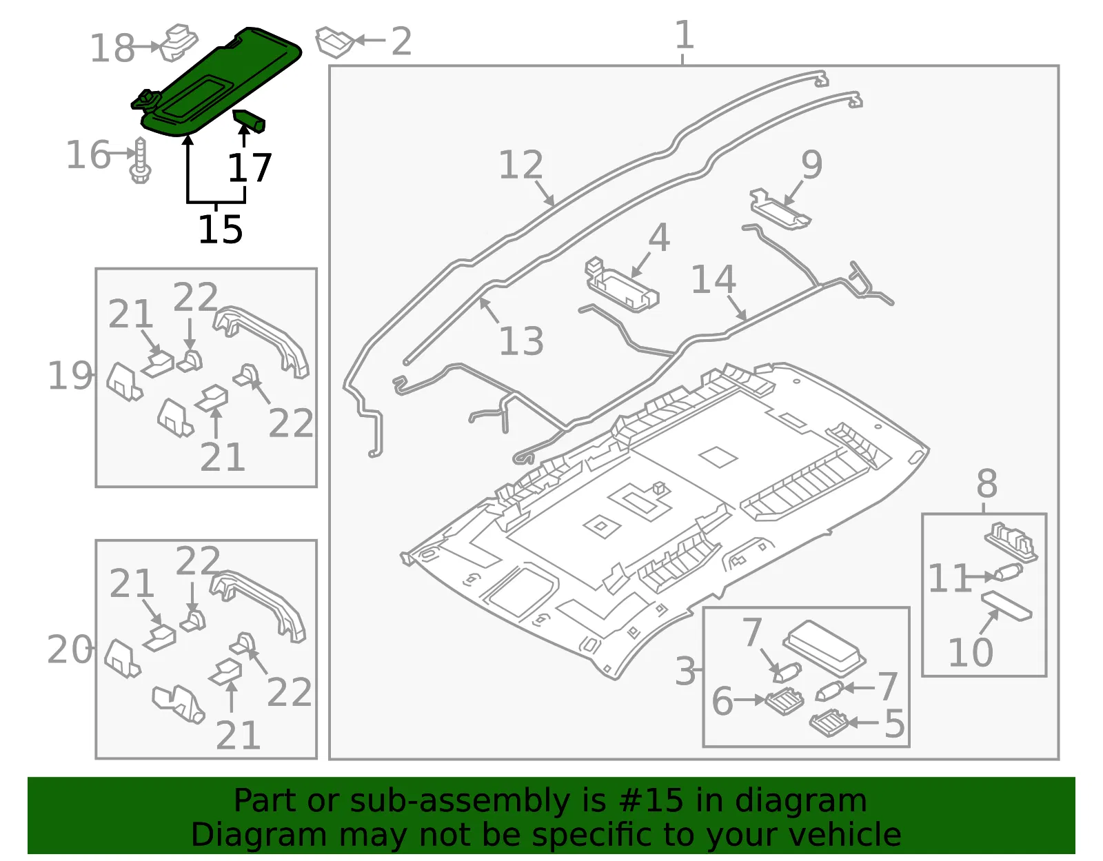 Sun-Visor - Passenger Side (RH) - Mazda (TK78-69-270-75) - view 2