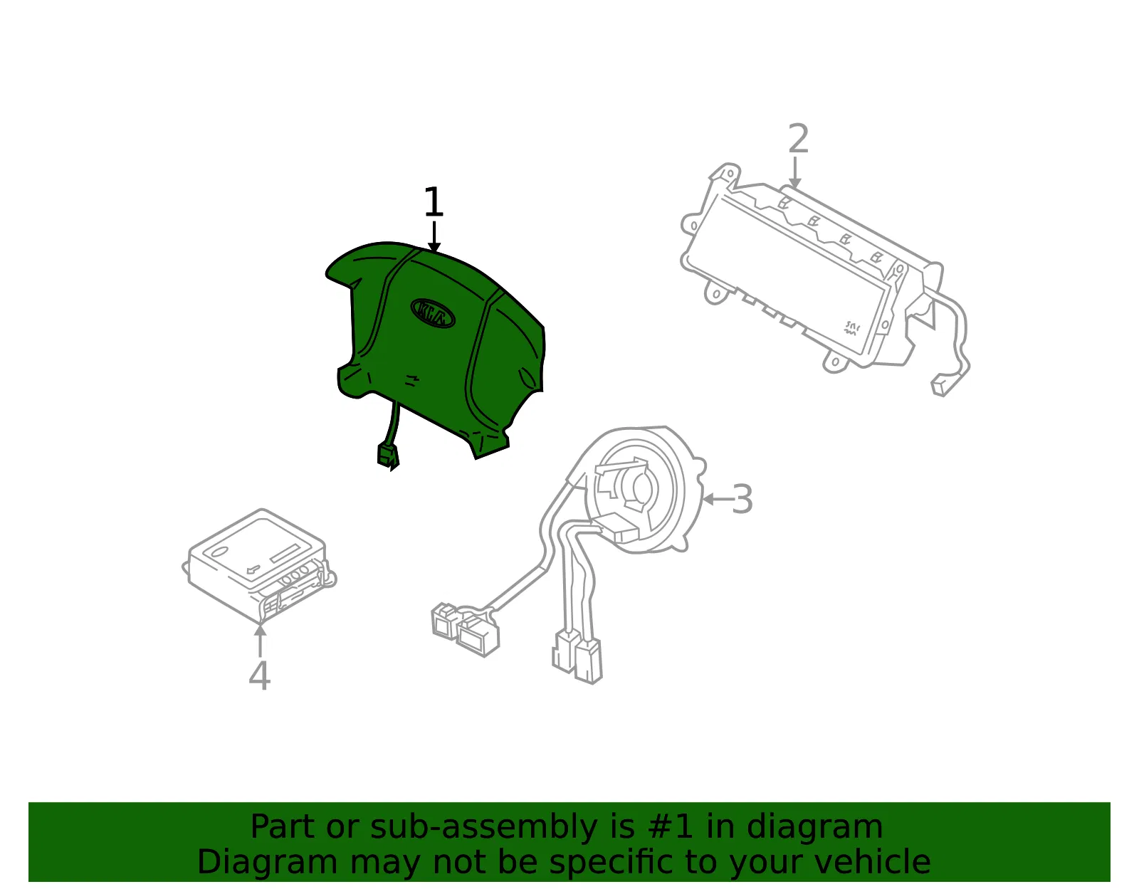 Driver Air Bag - Kia (UK32A-57K00A01) - view 2