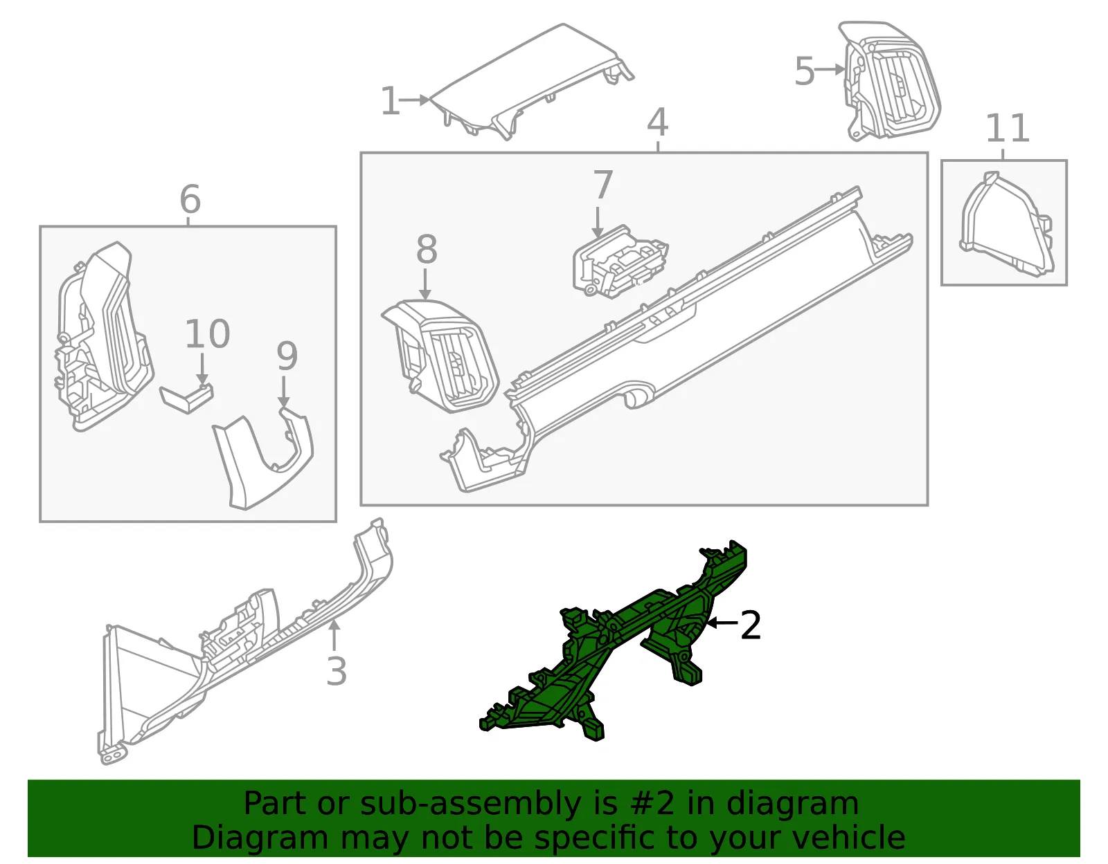 Instrument Panel Trim Panel - Mazda (VA40-64-270A-02) - view 2