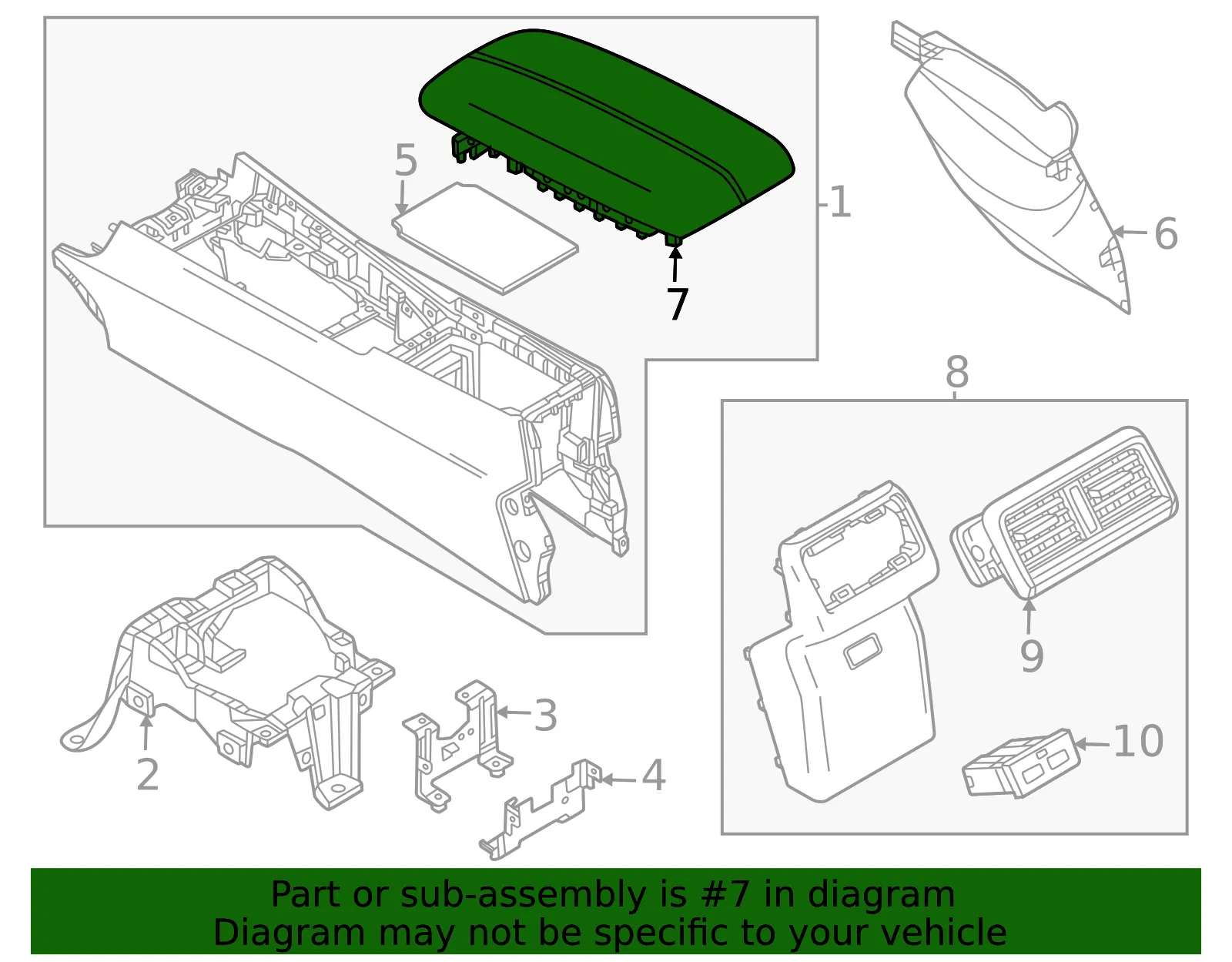 Lid Console - Mazda (VA40-64-450D-18) - view 2