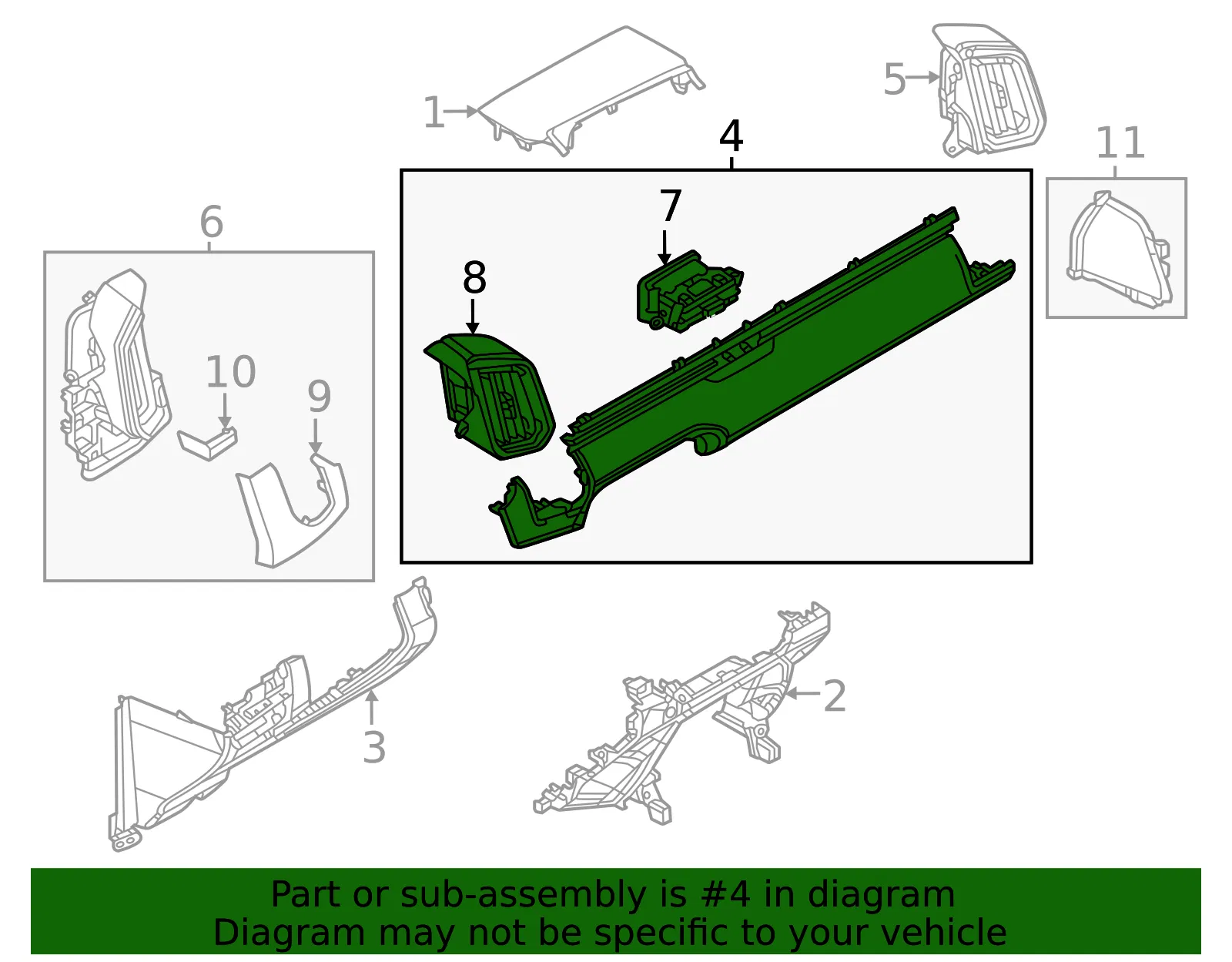 Instrument Panel Trim Panel - Mazda (VA41-55-150F-02) - view 2
