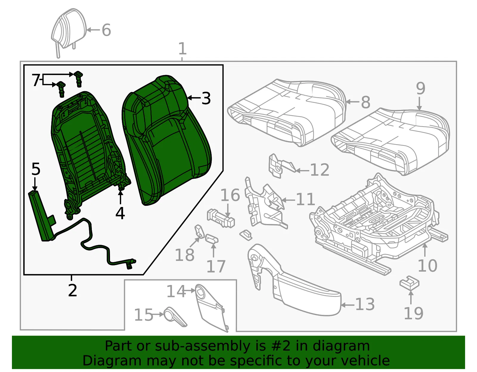 Seat Back Assembly - Mazda (VA52-88-130A-02) - view 2