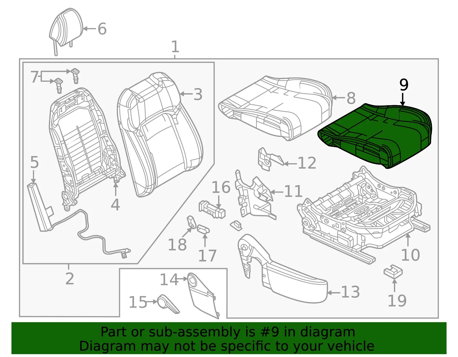 Cushion Cover - Mazda (VB04-88-111-02) - view 2