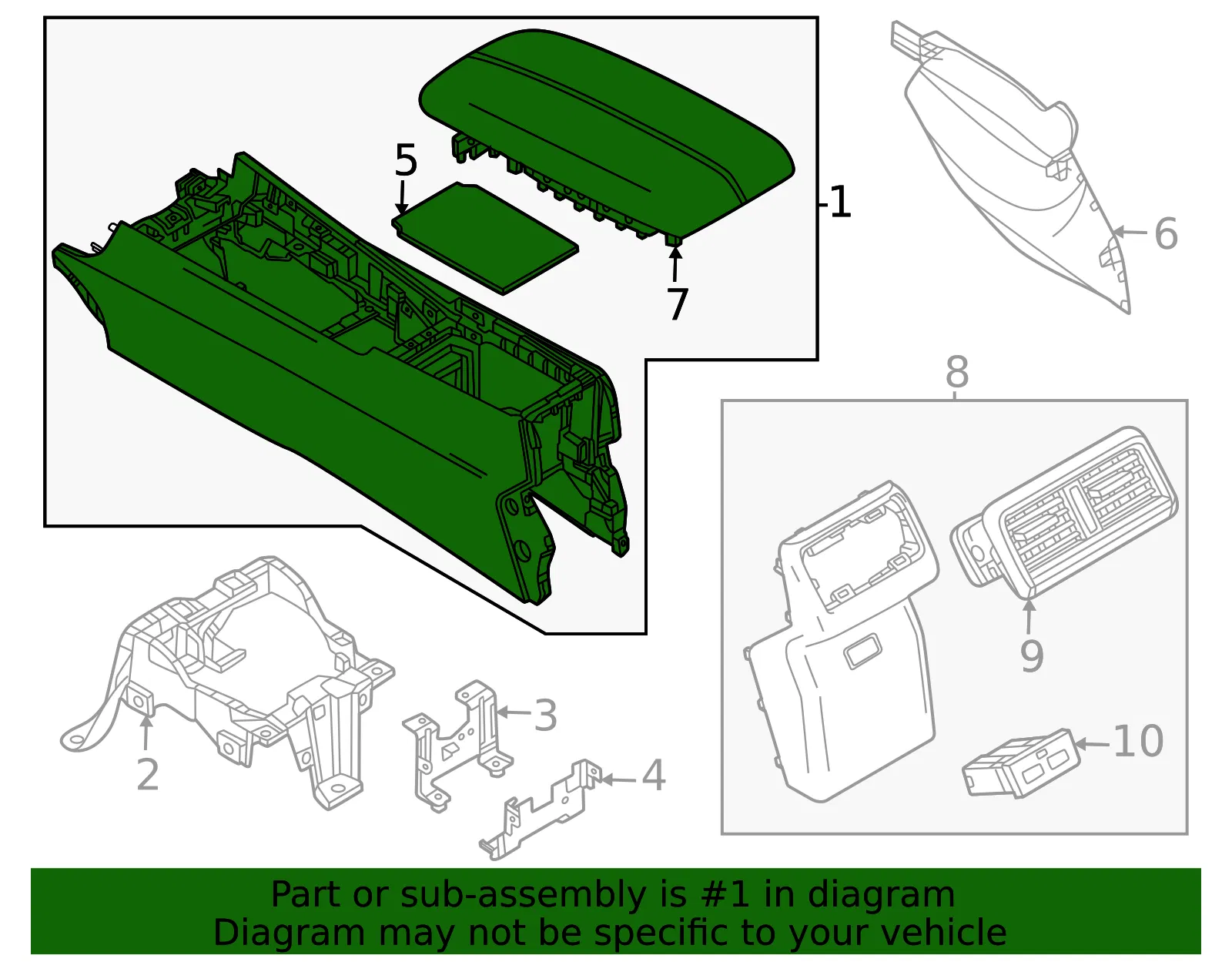 Center Console - Mazda (VC67-64-420B-02) - view 2