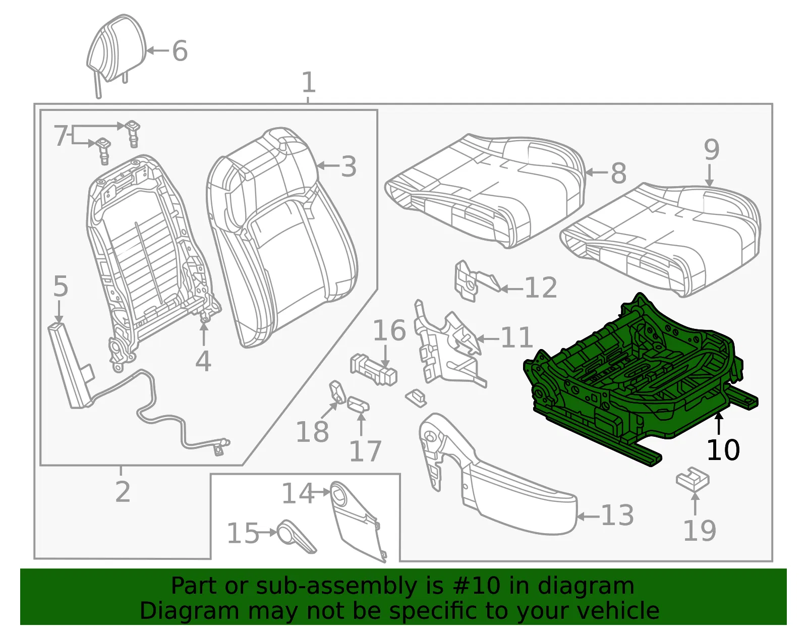 Seat Frame - Mazda (VC67-88-A00) - view 2