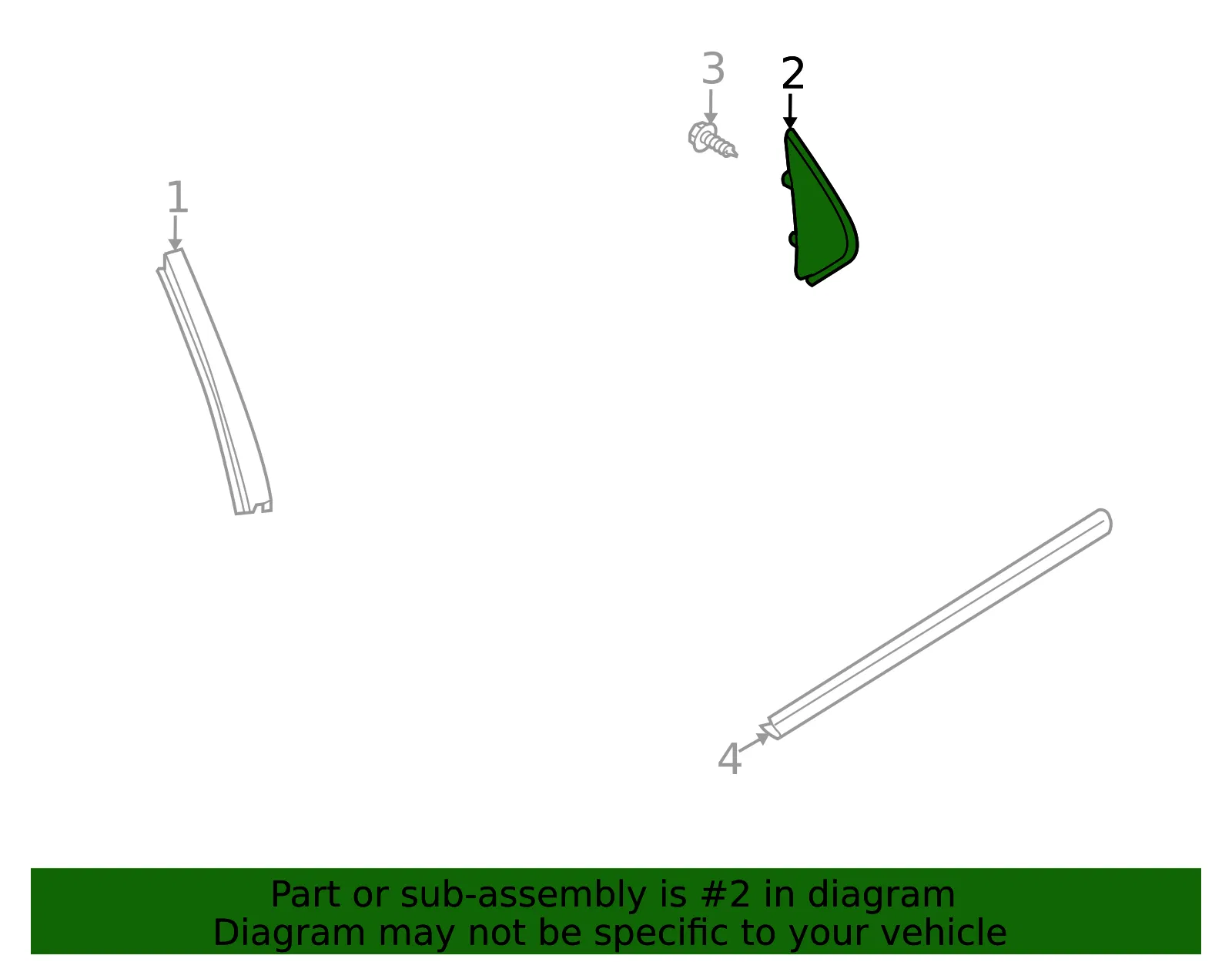 Corner Trim - Passenger Side (RH) - Mazda (ZZCA-50-M30) - view 3