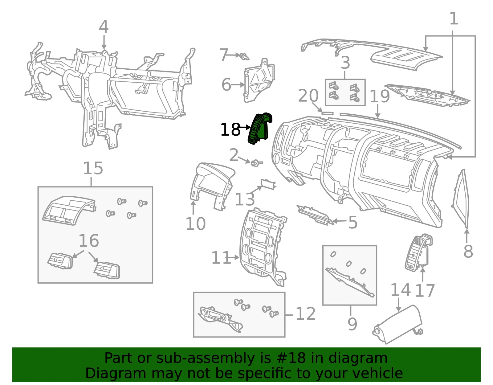 Vent Lt - Driver's Side (LH) - Mazda (ZZCB-64-710-05) - view 2