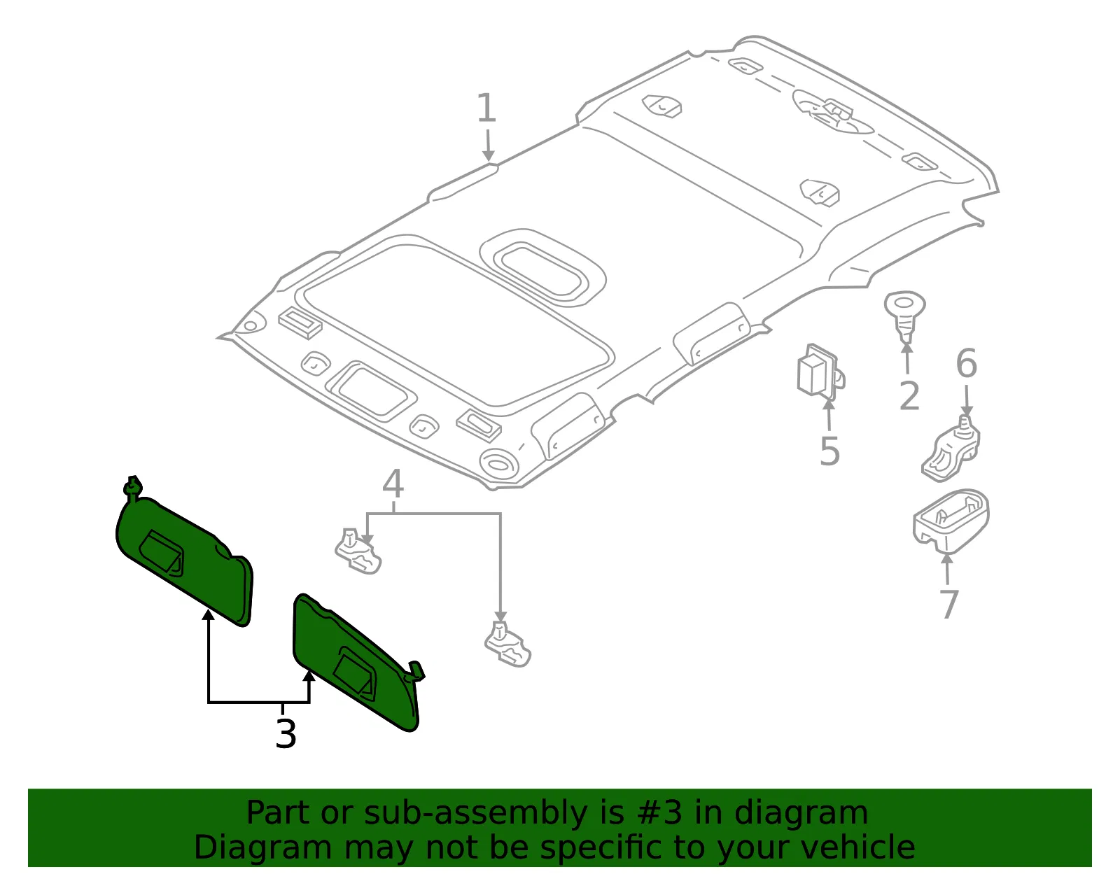 Sun Visor(L) - Driver's Side (LH) - Mazda (ZZEF-69-320-32) - view 2