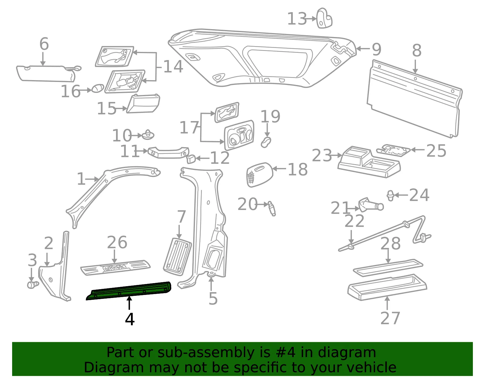 Sill Trim - Mazda (ZZM1-68-727) - view 3
