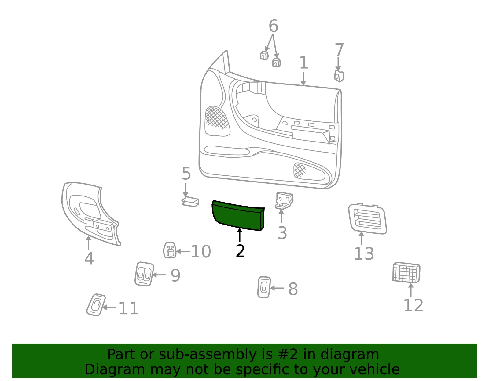 Armrest - Driver's Side (LH) - Mazda (ZZS0-69-390-27) - view 2
