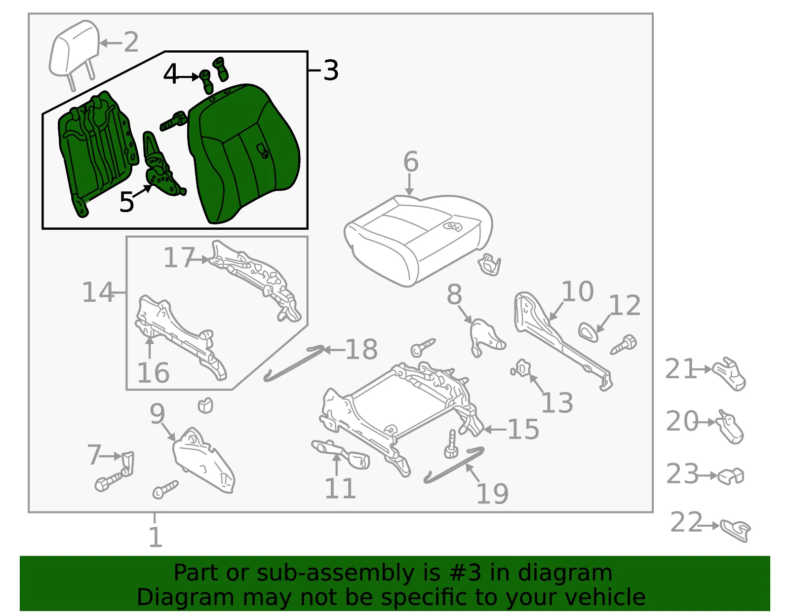 Seat Back Assembly - Mazda (b25j88180c43) - view 2