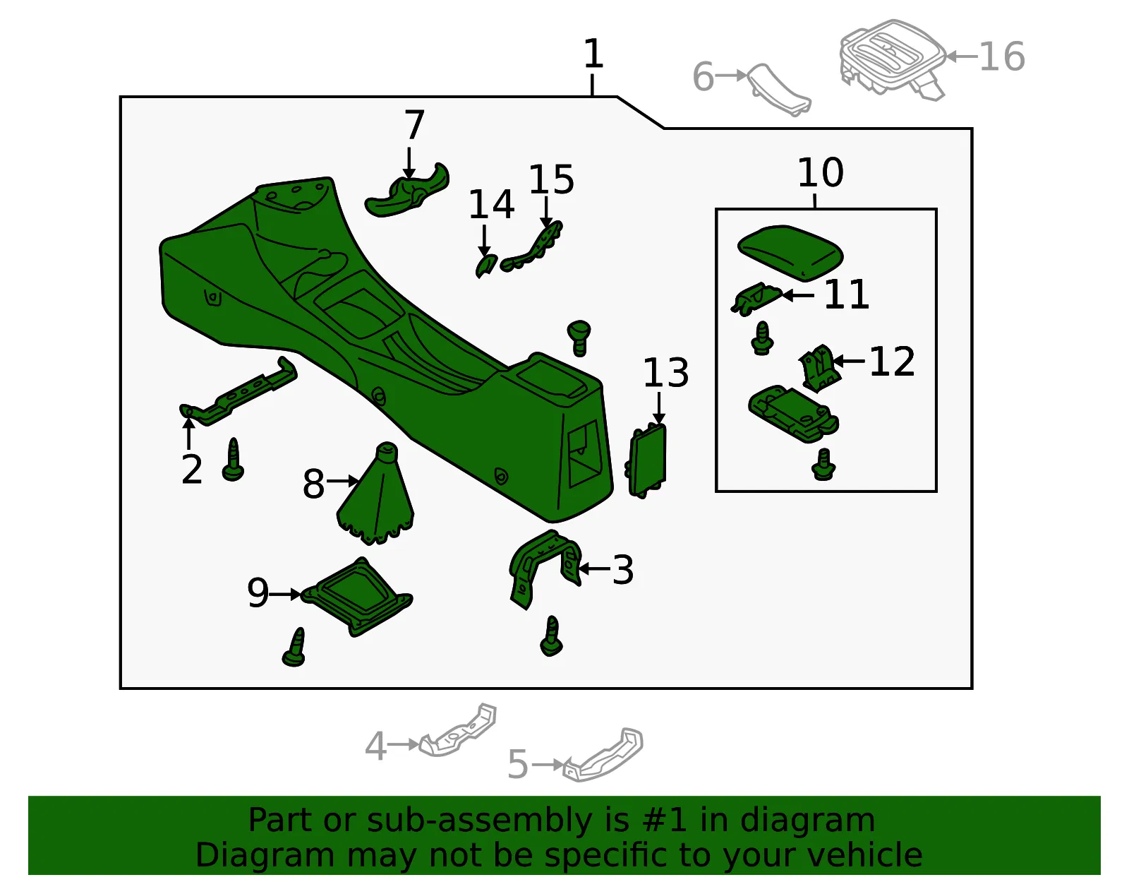 Console Assembly - Mazda (b25n64420a90) - view 2