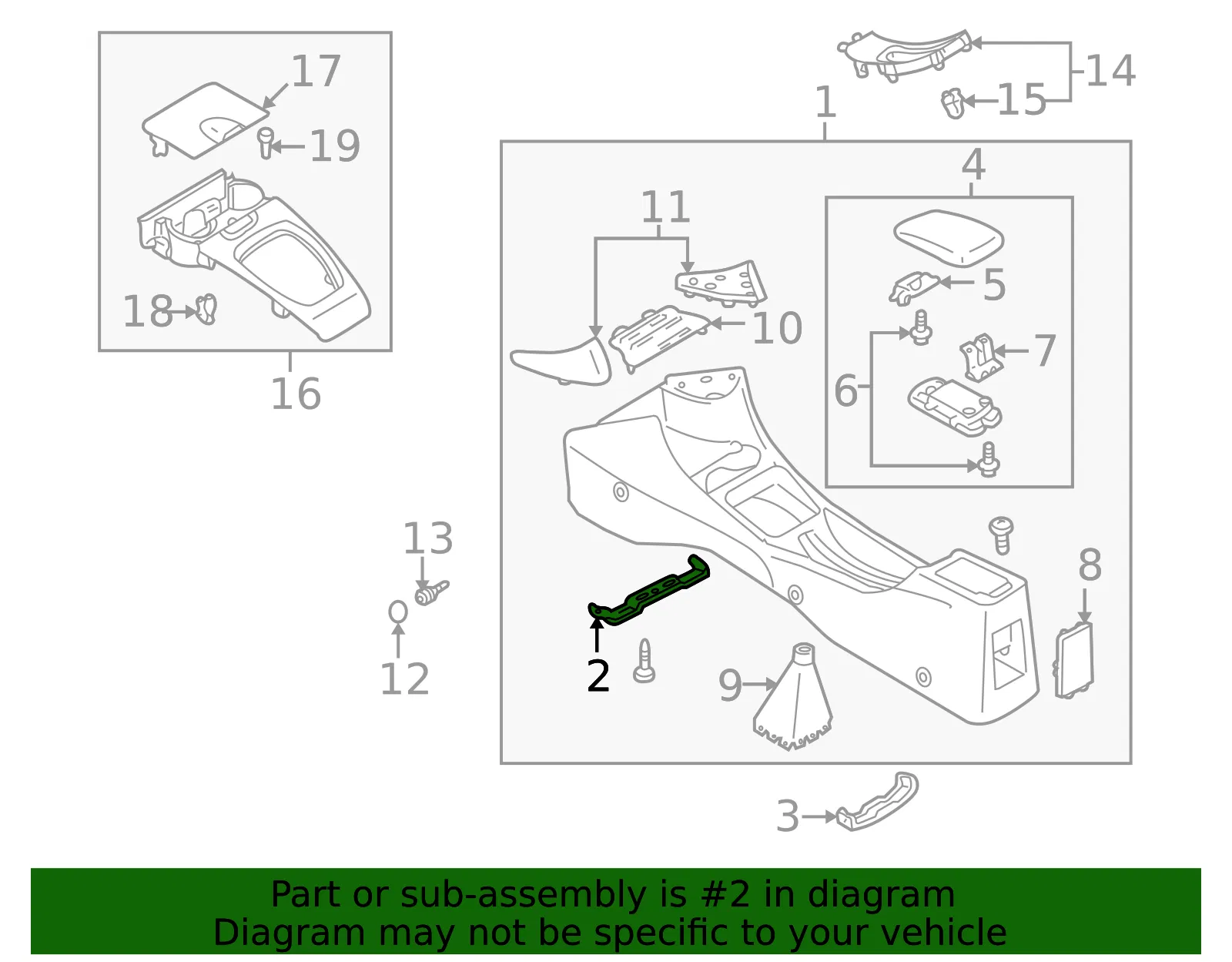 Console Assembly Bracket - Mazda (b30d64416) - view 2