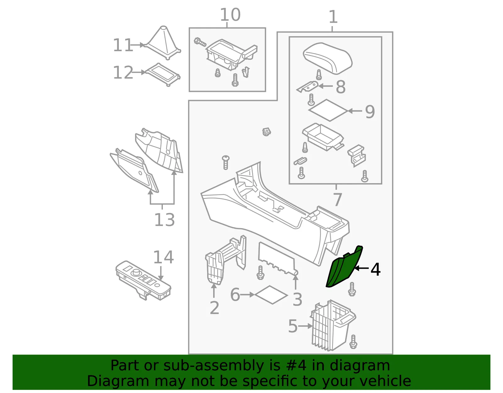 Console Trim Panel - Mazda (b32h6447030) - view 2