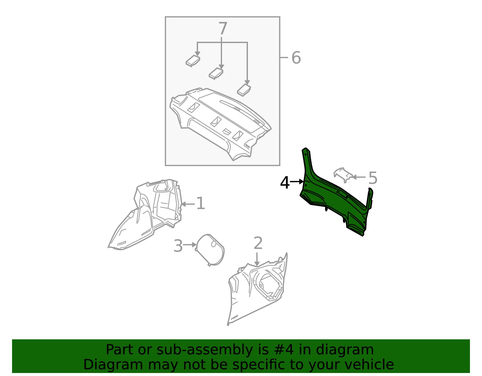 Rear Body Panel Trim Panel - Mazda (b36m6889xa) - view 2