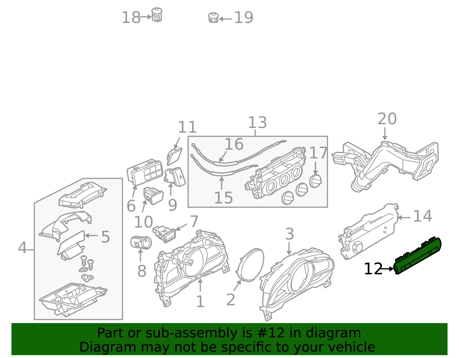 Air Bag System Status Indicator - Mazda (babf55260) - view 2