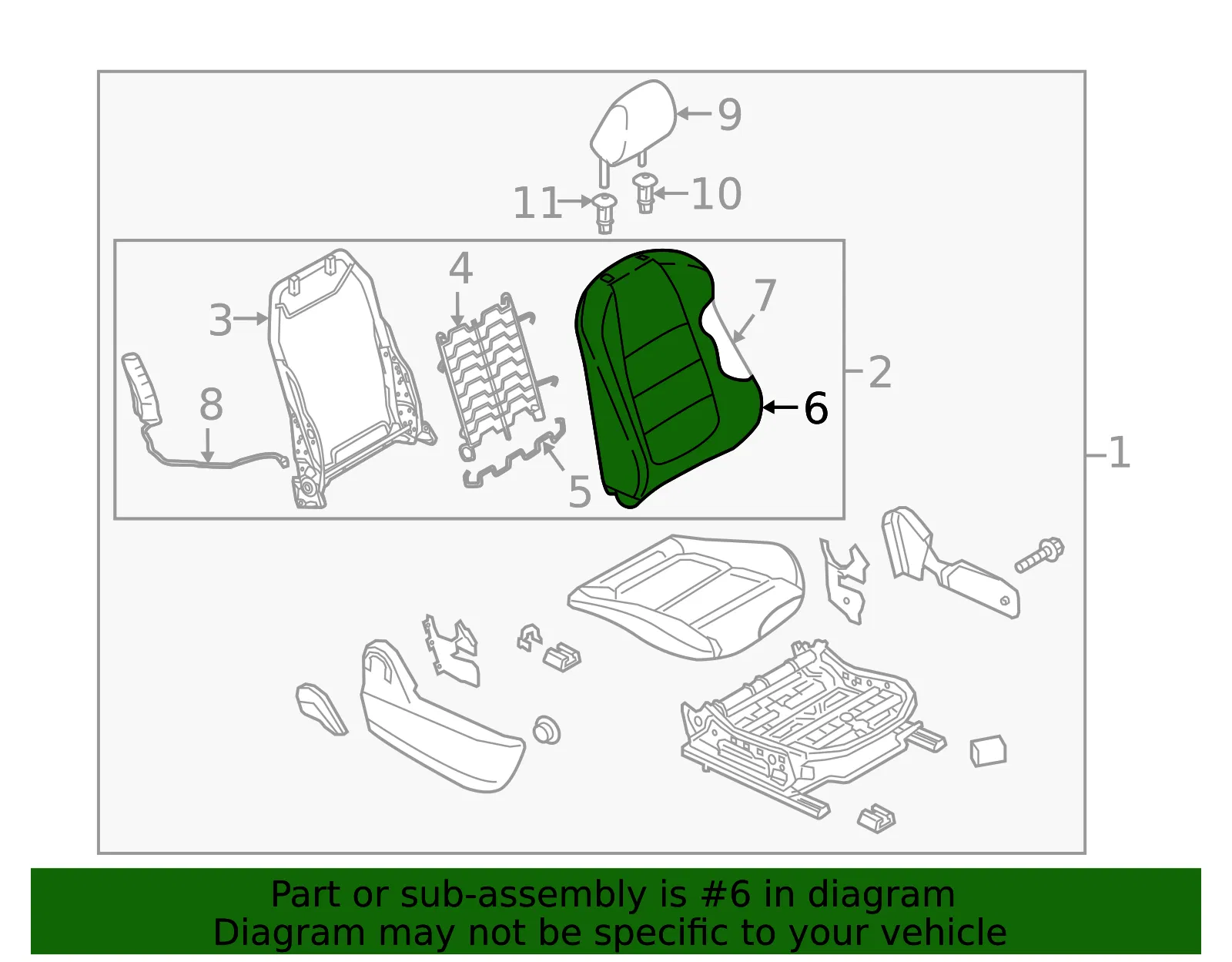 Seat Back Cushion Cover - Mazda (bact88131a2a) - view 2