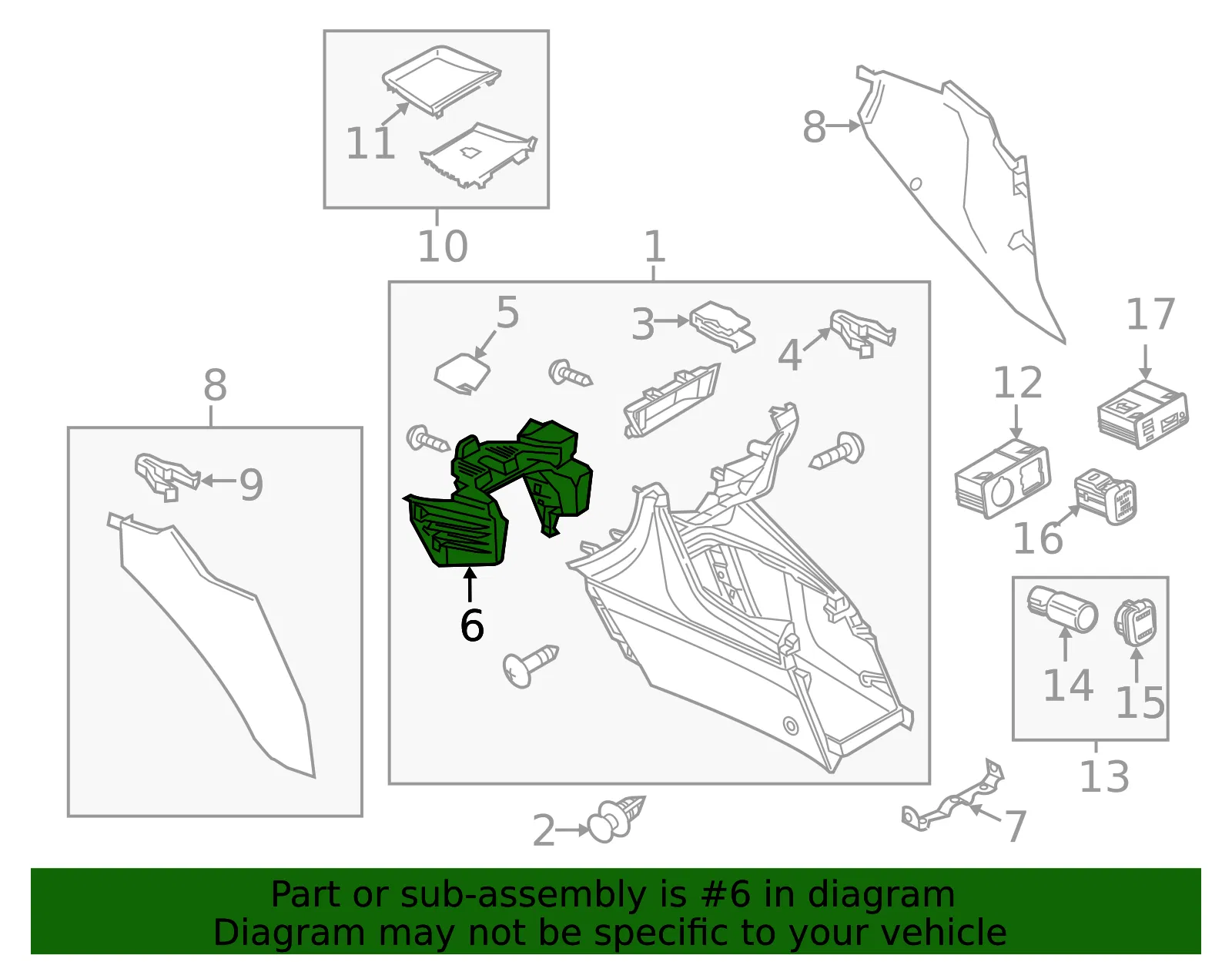 Front Console Front Bracket - Mazda (bade6432xa) - view 2