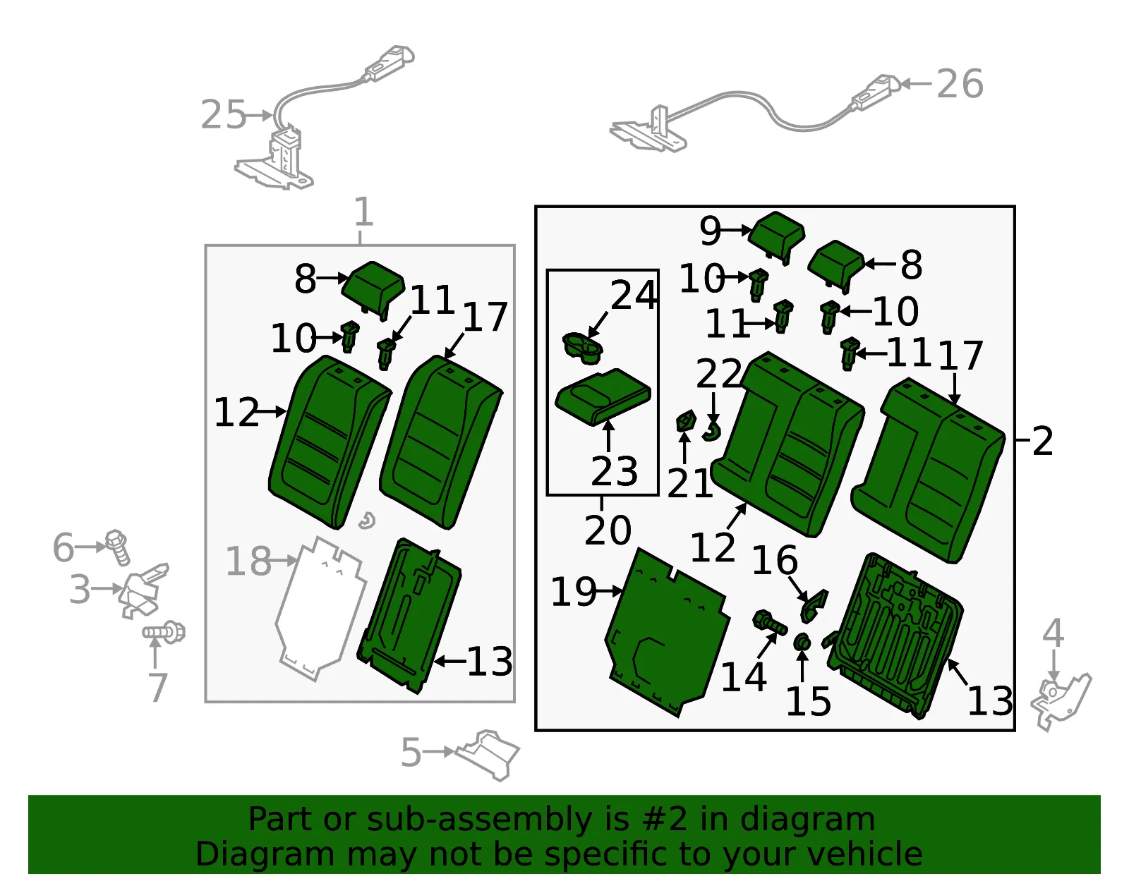 Seat Back Assembly - Mazda (bafa57450a02) - view 2