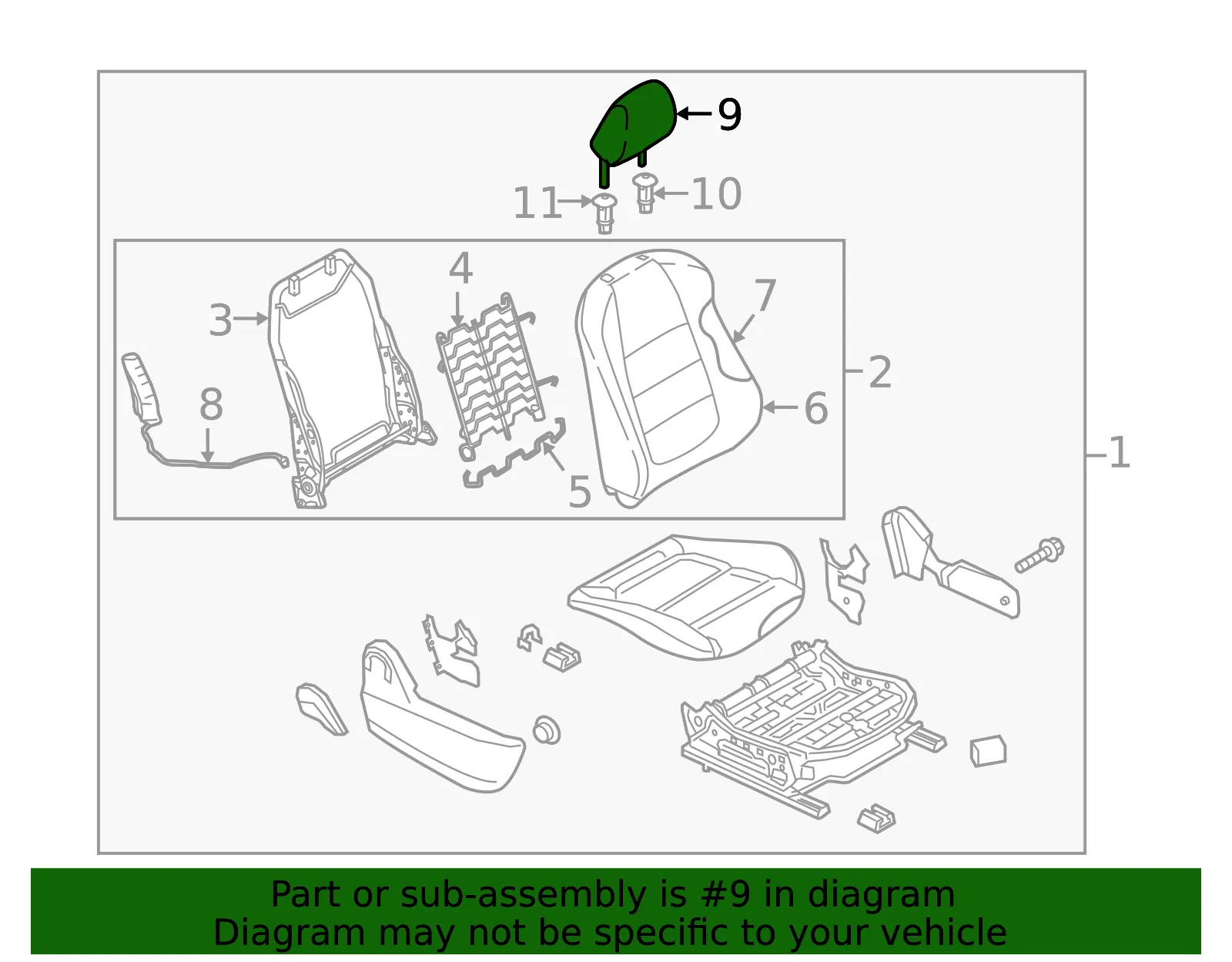 Headrest - Mazda (bafa8814002) - view 2
