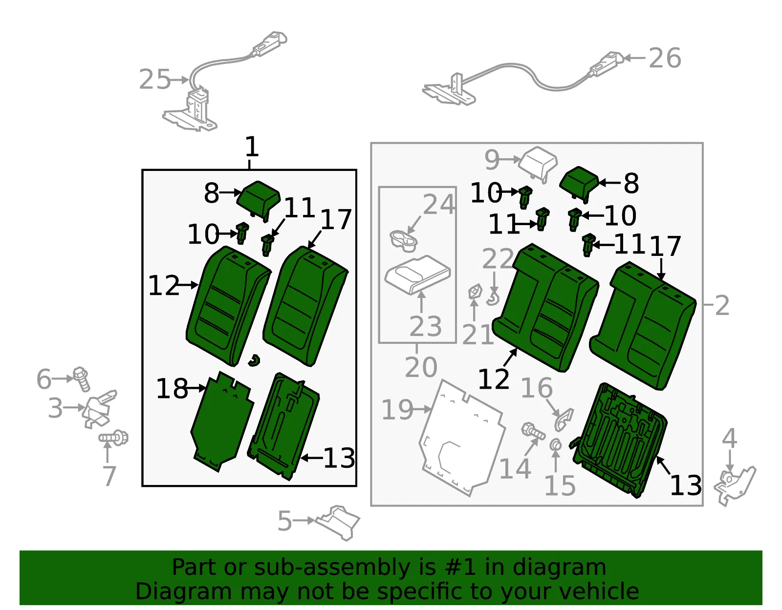 Seat Back Assembly - Mazda (bafb57400b02) - view 2