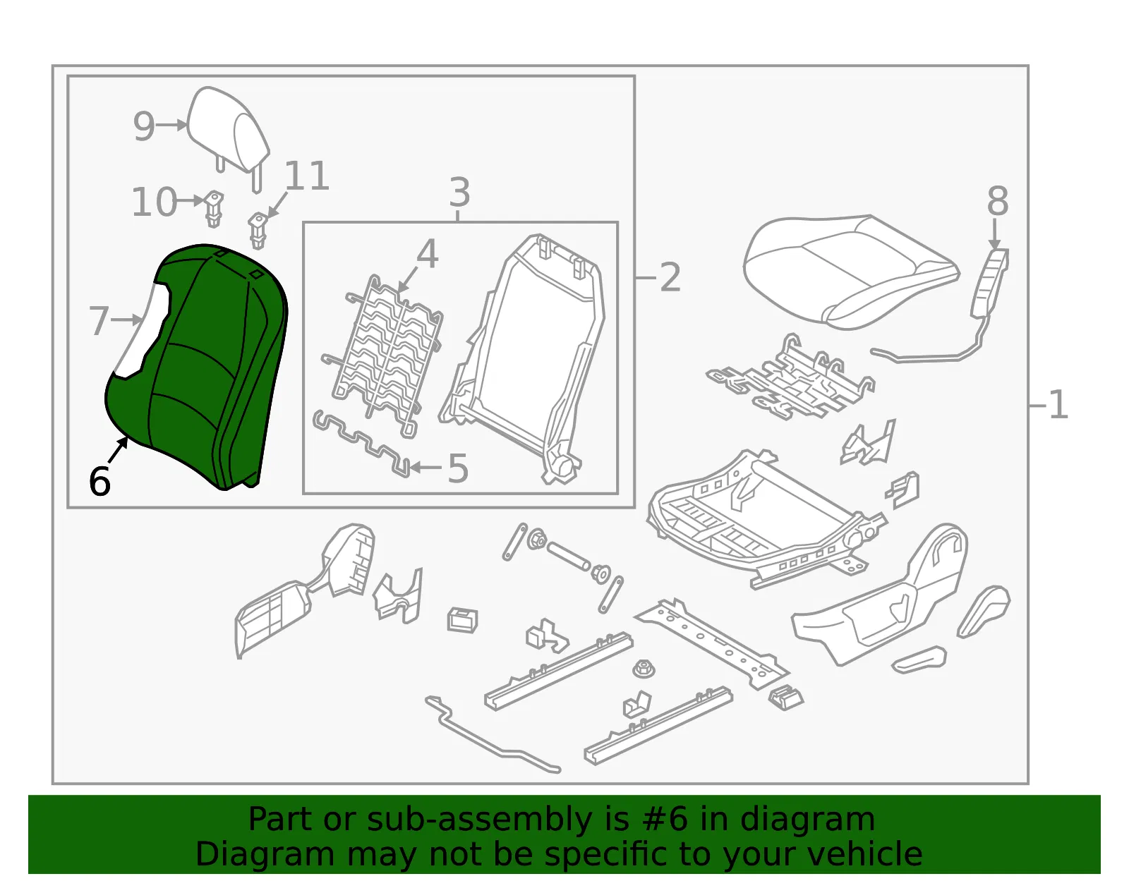 Seat Back Cushion Cover - Mazda (bajd88181a2a) - view 2