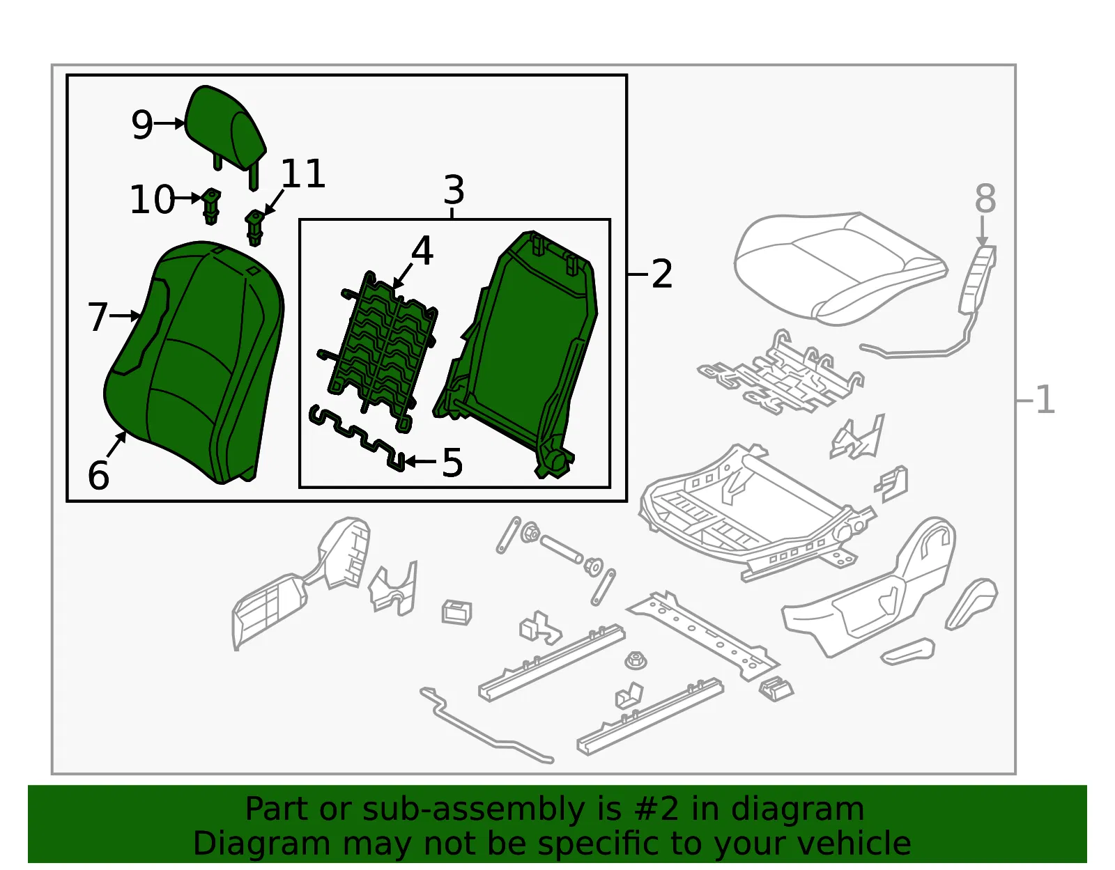 Seat Back Assembly - Mazda (bamc8818039) - view 2