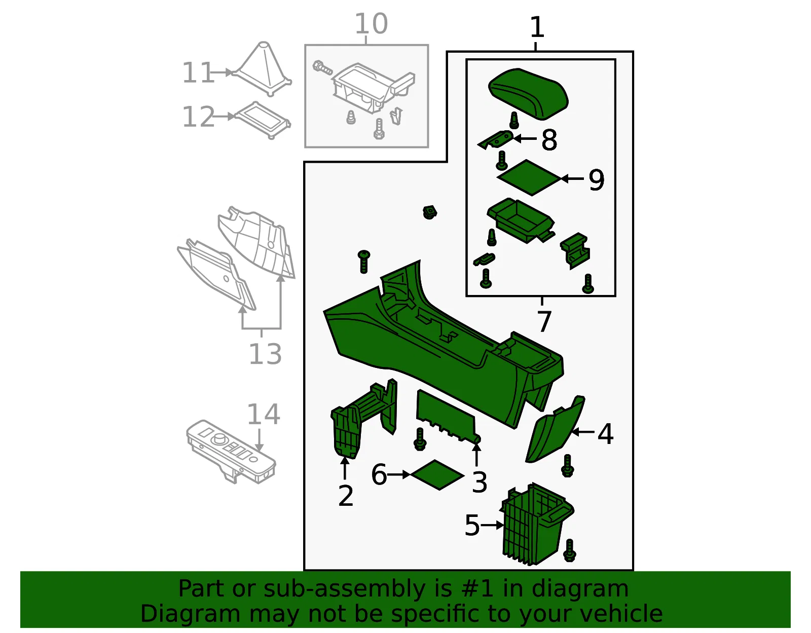Console Assembly - Mazda (ban664420a30) - view 2